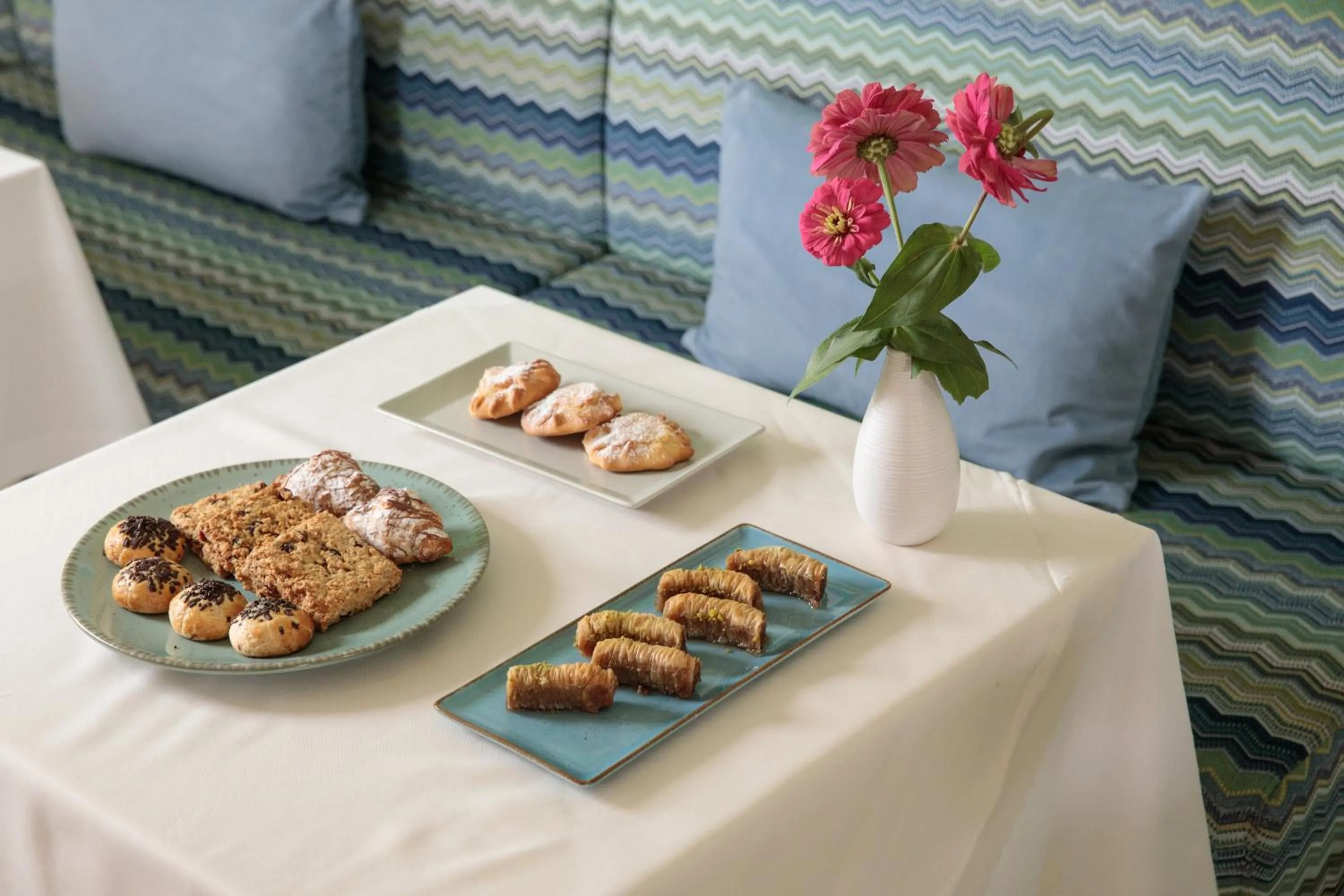 Buffet breakfast in Iria Beach Art Hotel