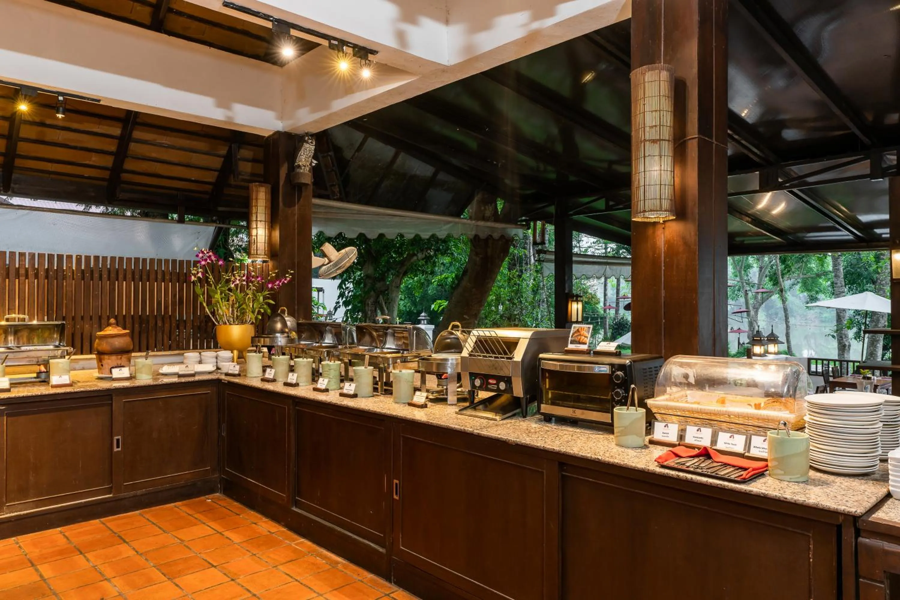 Buffet breakfast in The Legend Chiang Rai Boutique River Resort & Spa