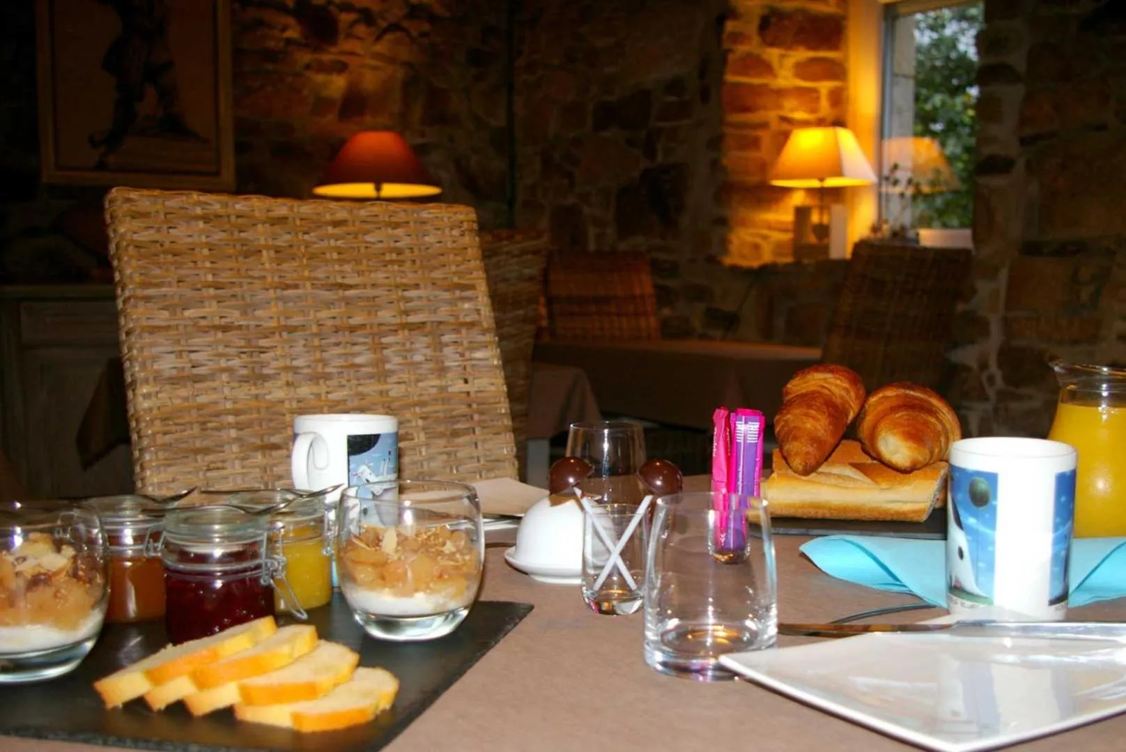 Continental breakfast in Le Colombier Bretagne