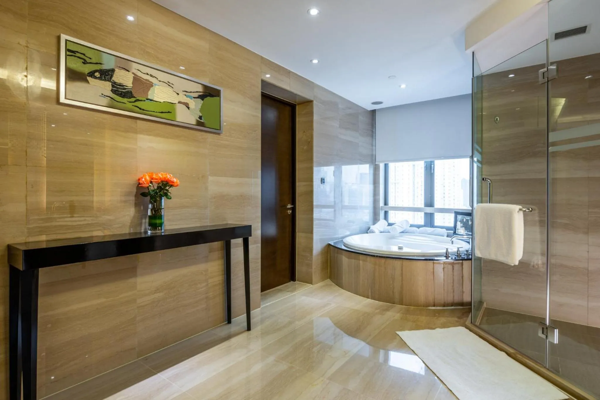 Bathroom in Crowne Plaza Shanghai by IHG