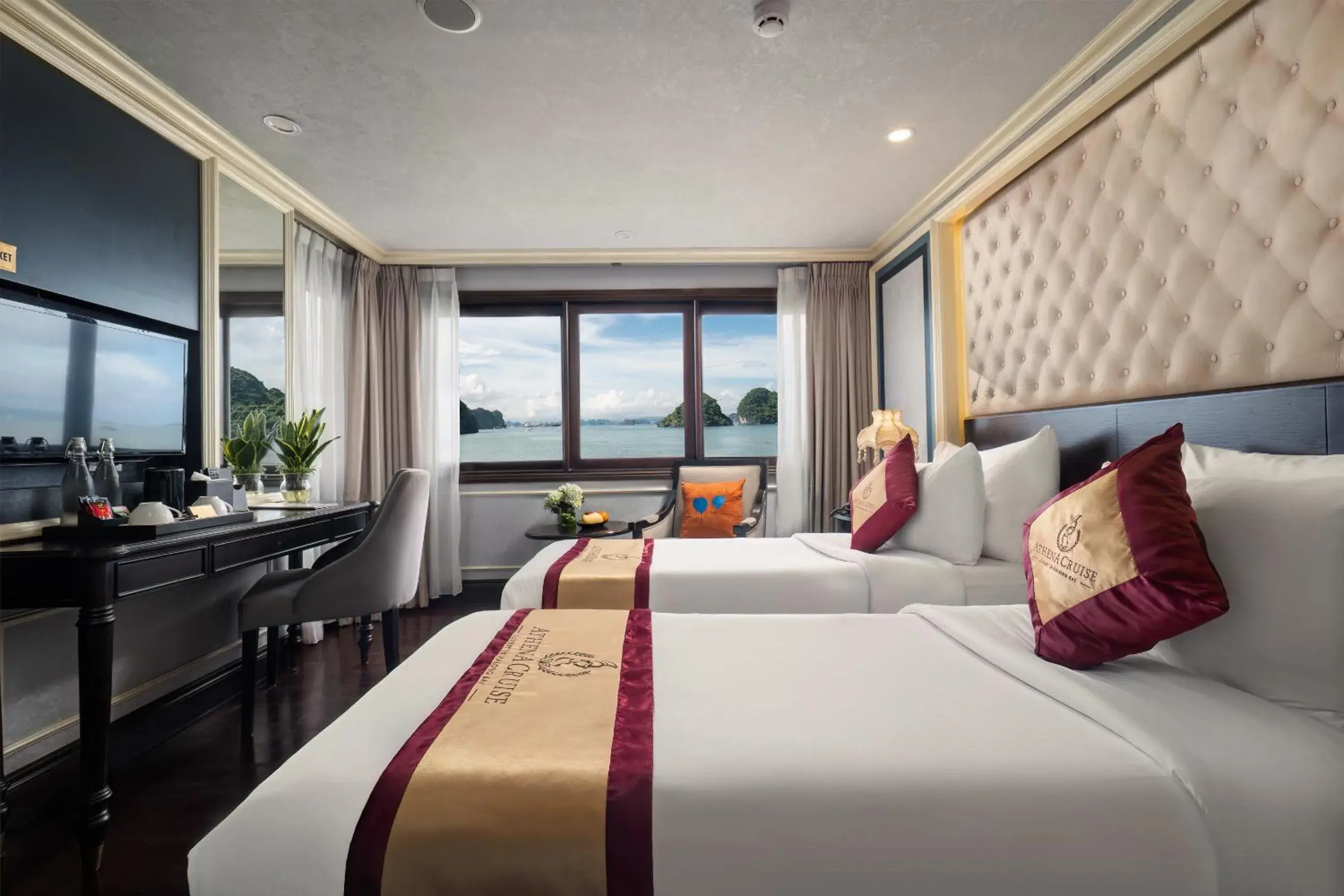 Elegant Double or Twin Suite with Balcony - single occupancy - 2 Days 1 Night in Halong Athena Cruise Elegant Double or Twin Suite with Balcony - single occupancy - 2 Days 1 Night in Halong Athena Cruise