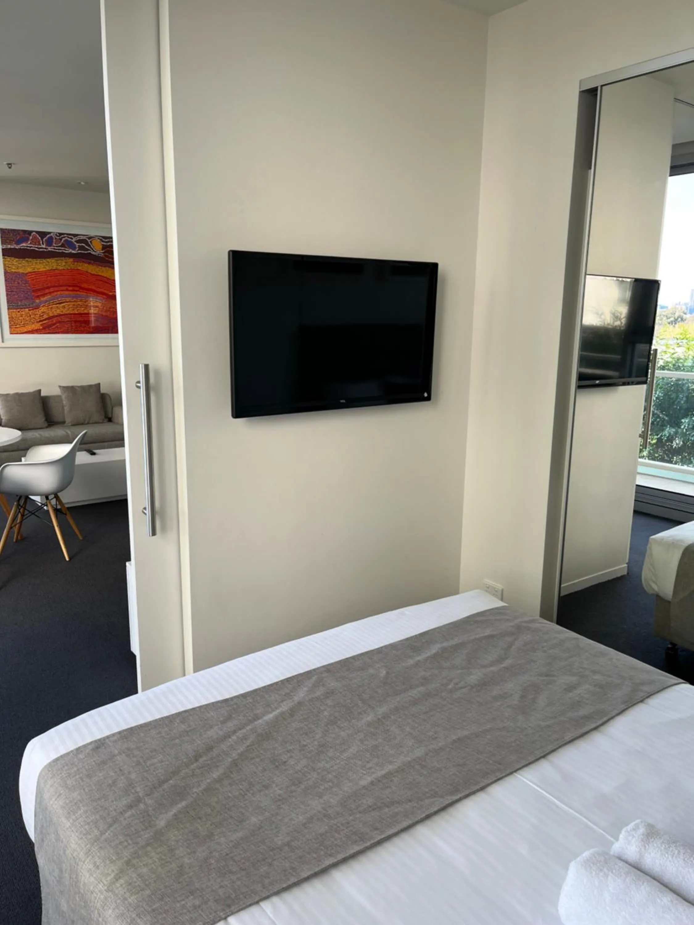 Bed in Tasha's Apartments on Warwick