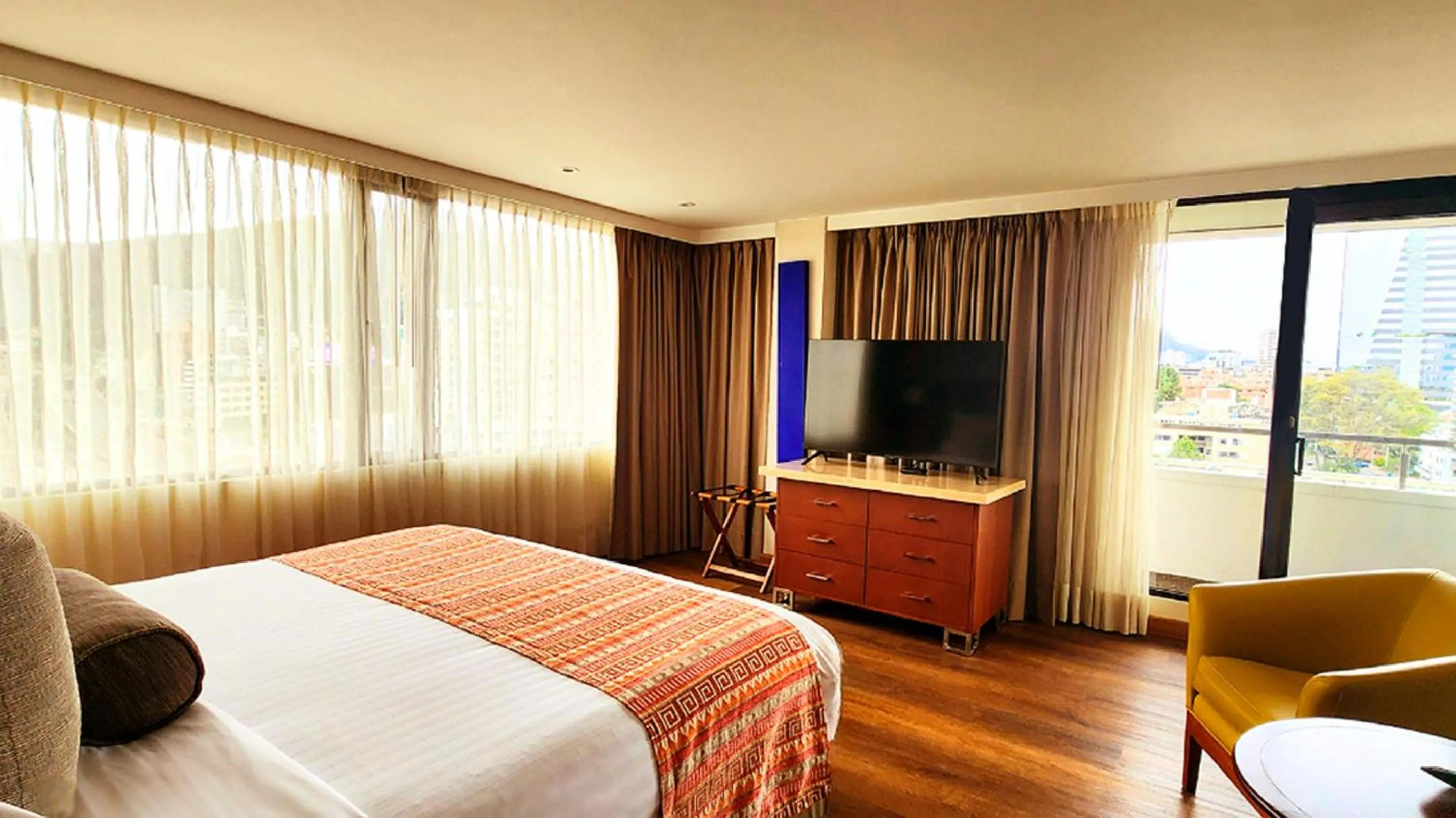 View (from property/room), Bed in Bogota Plaza Hotel