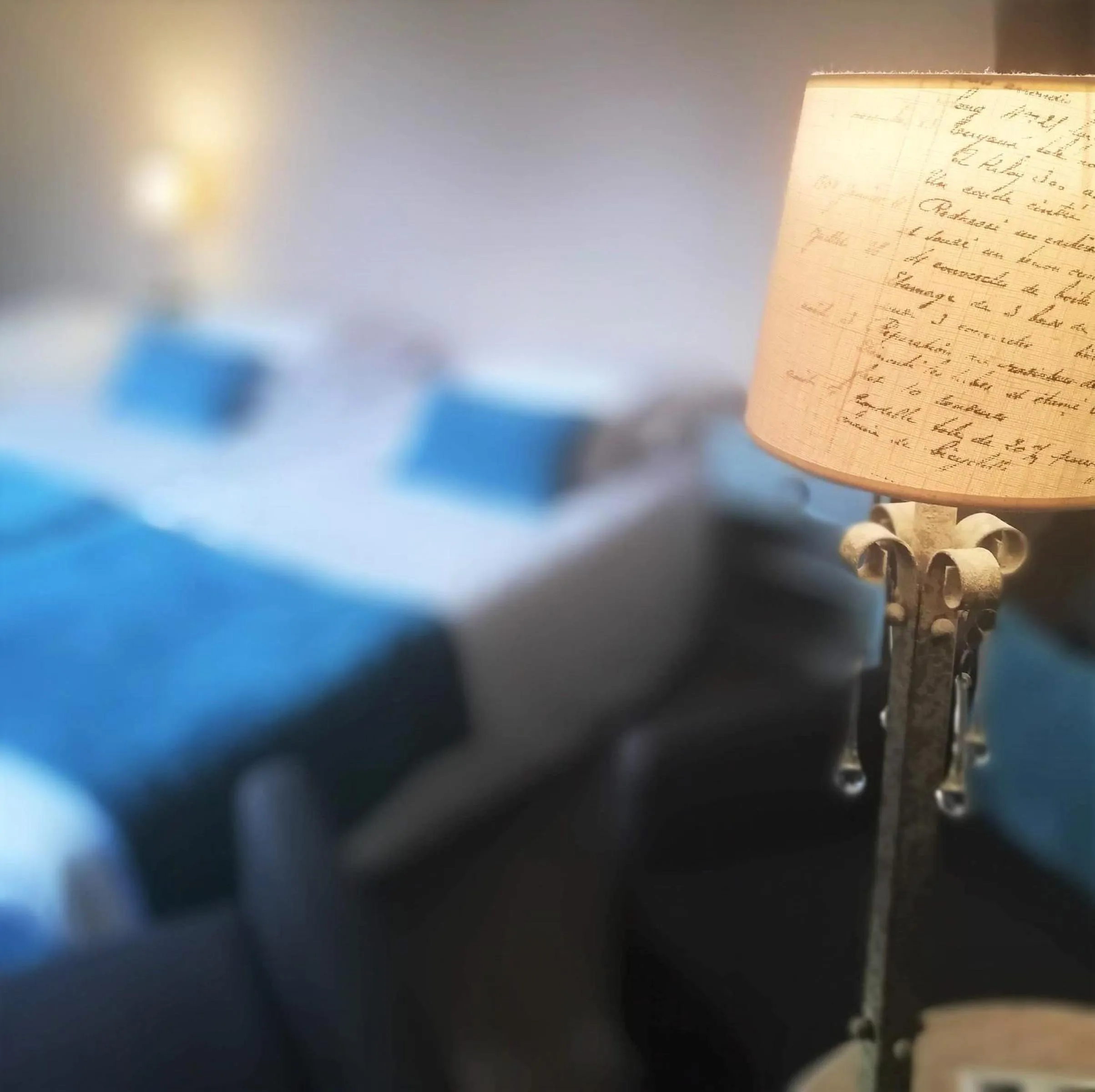 Decorative detail, Bed in Logis Hotel Restaurant l'Orée Des Bois