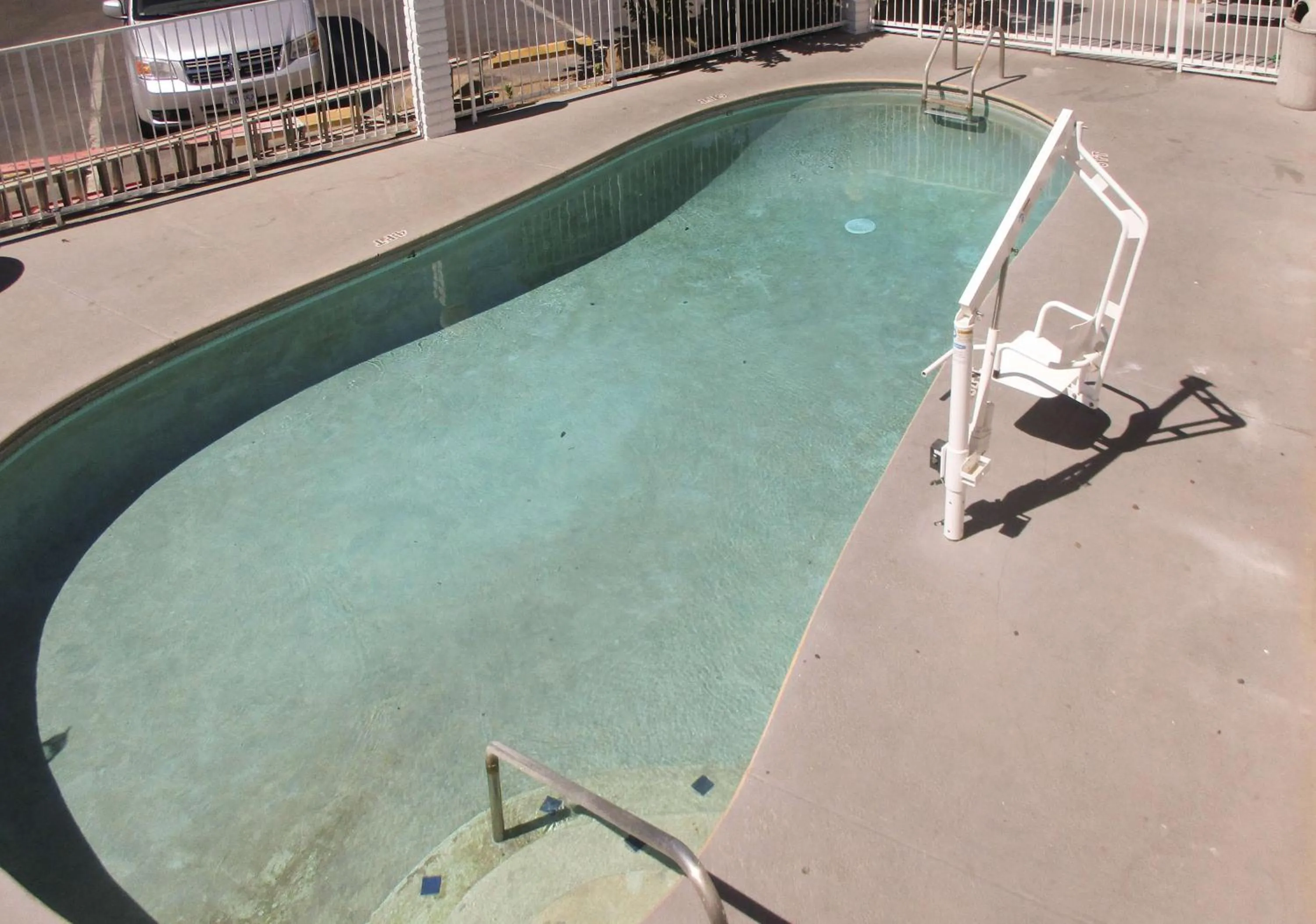 Pool view in Motel 6-Fresno, CA