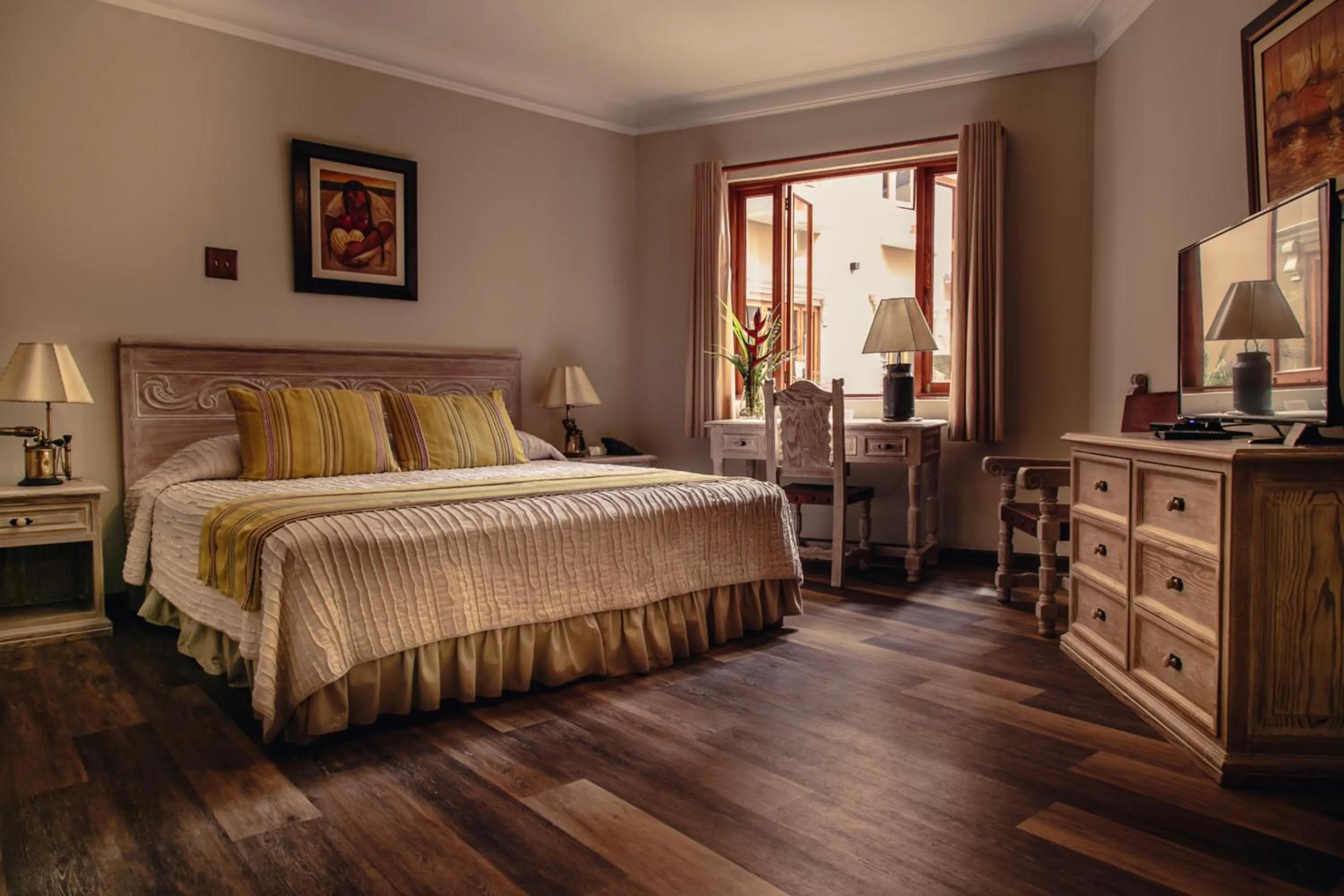 Decorative detail, Bed in Hotel Antigua Miraflores