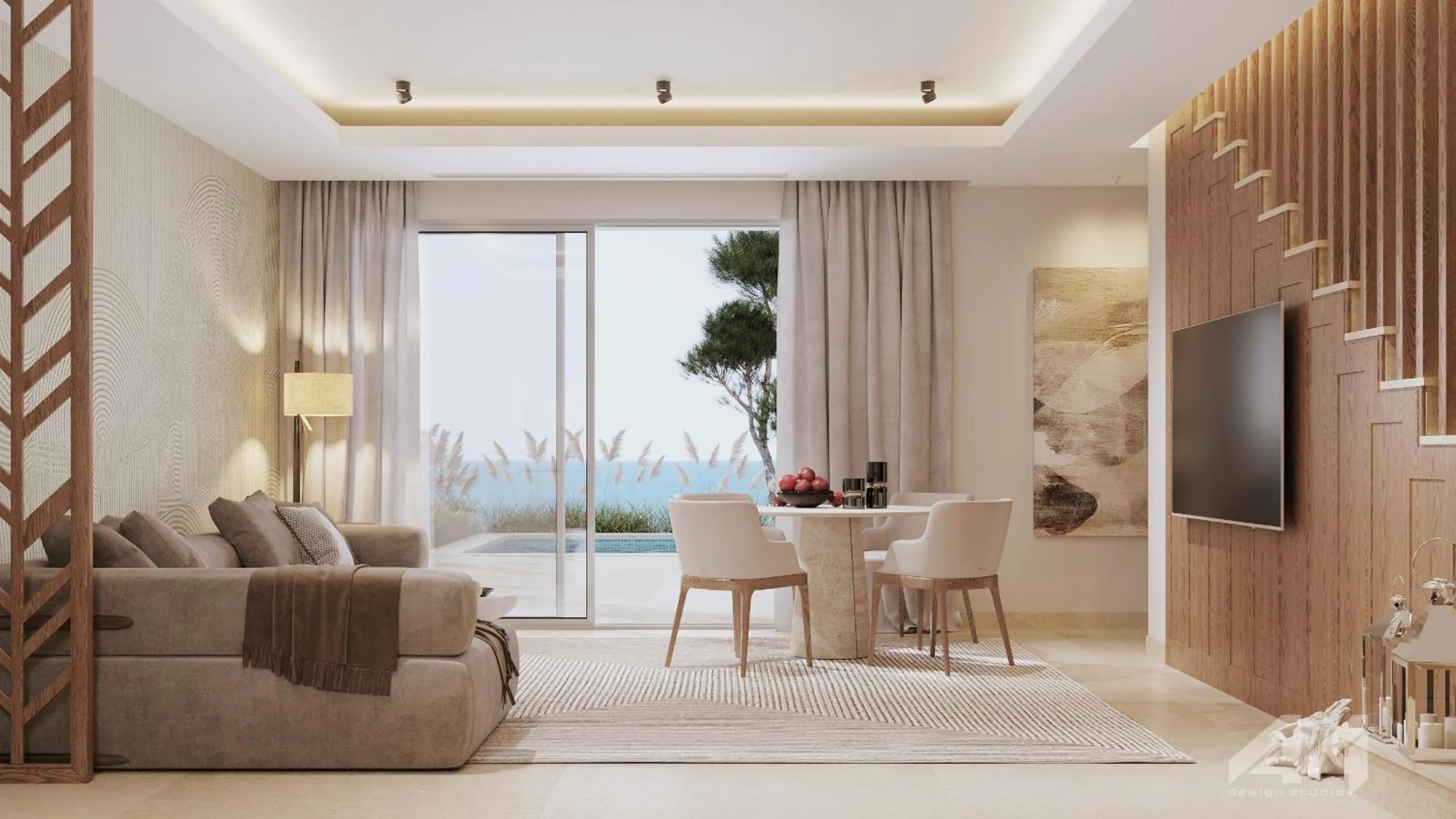 Living room in Almyros Beach