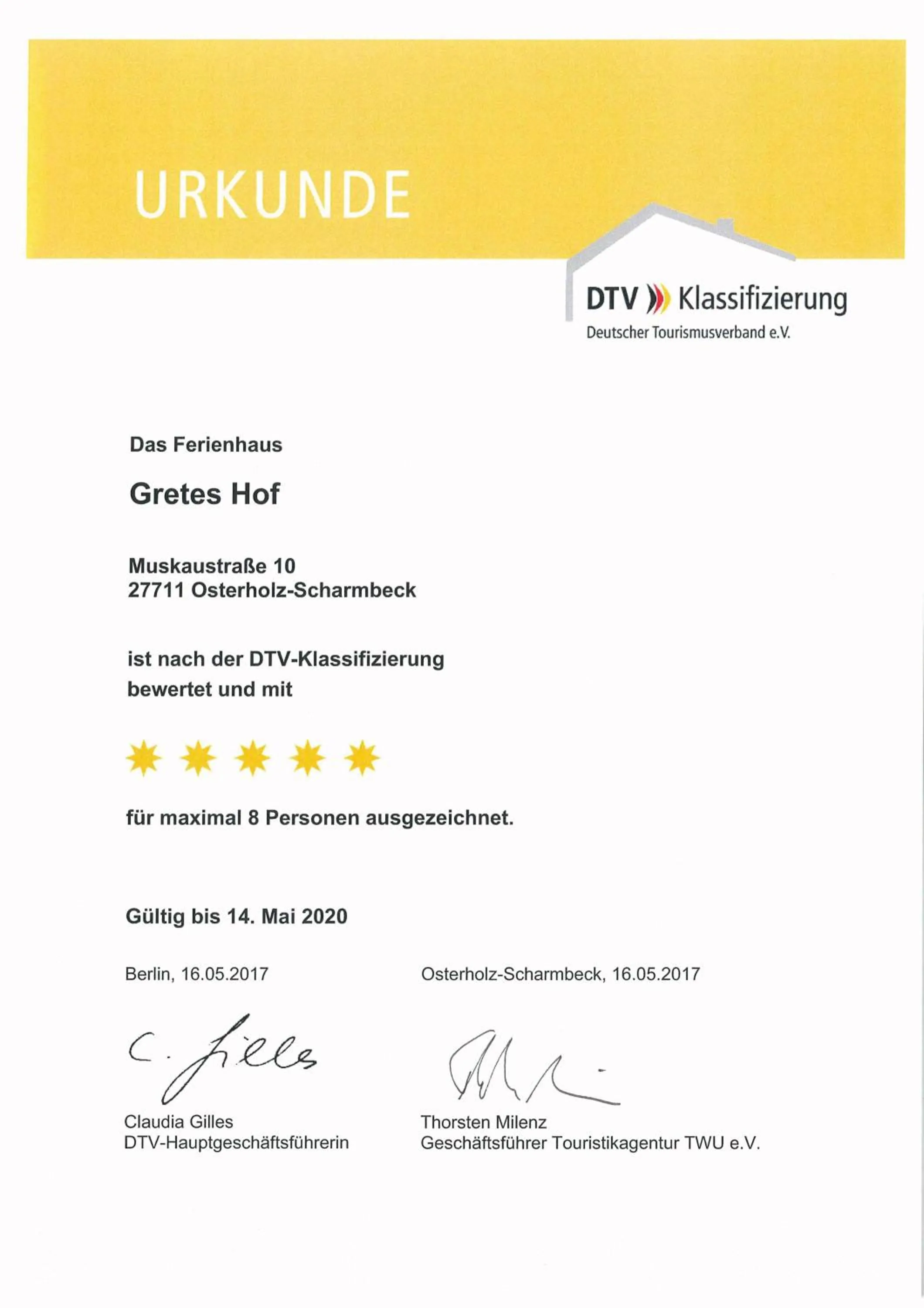 Logo/Certificate/Sign in Gretes Hof