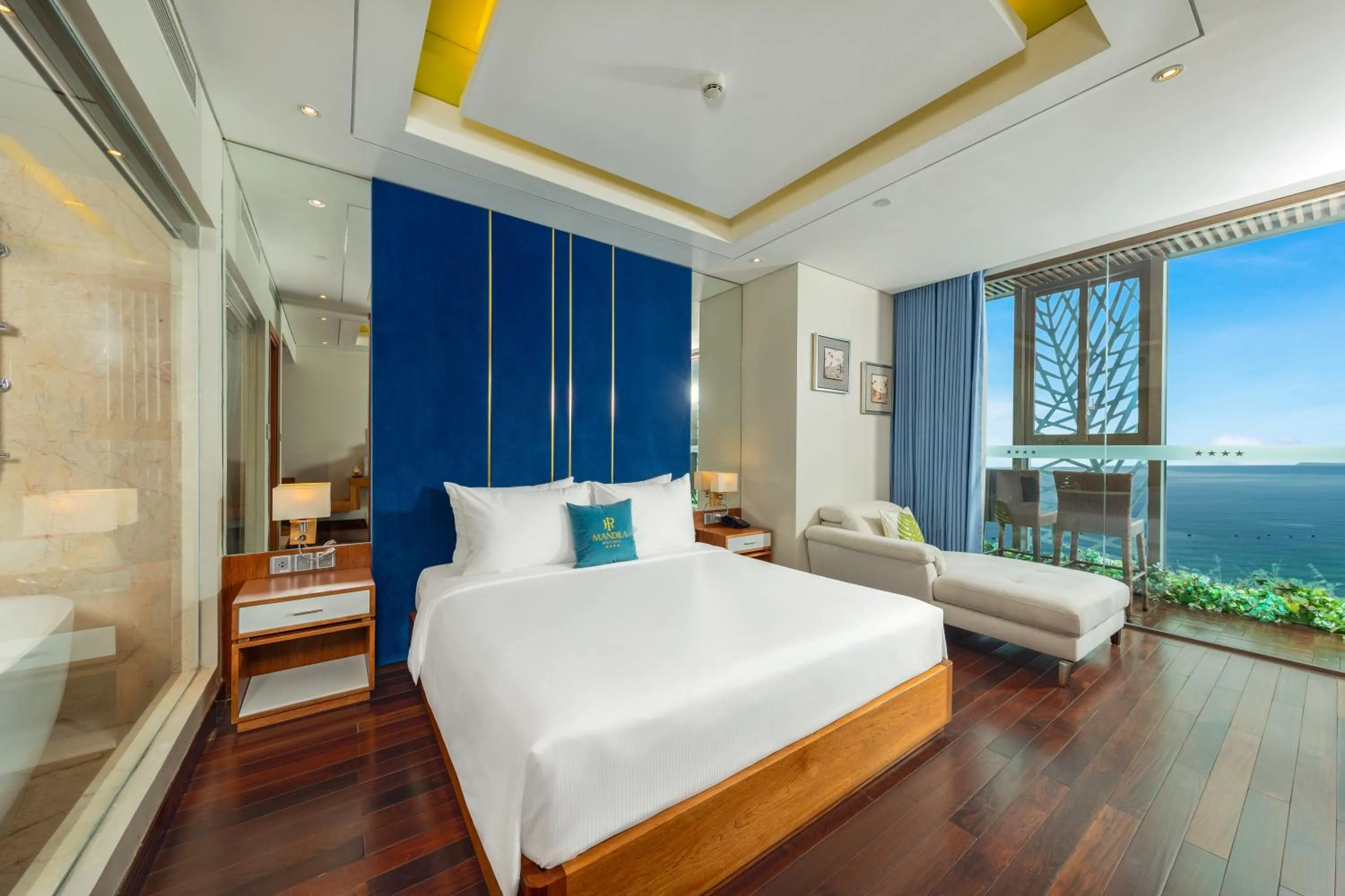 View (from property/room), Bed in Mandila Beach Hotel Danang