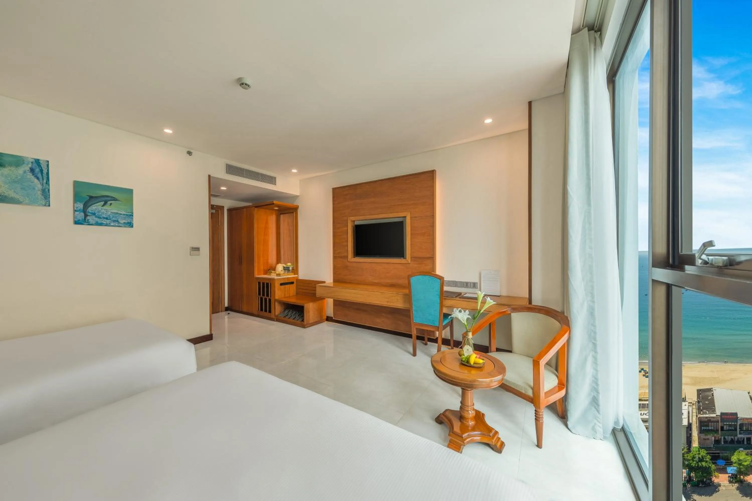 View (from property/room), Bed in Mandila Beach Hotel Danang