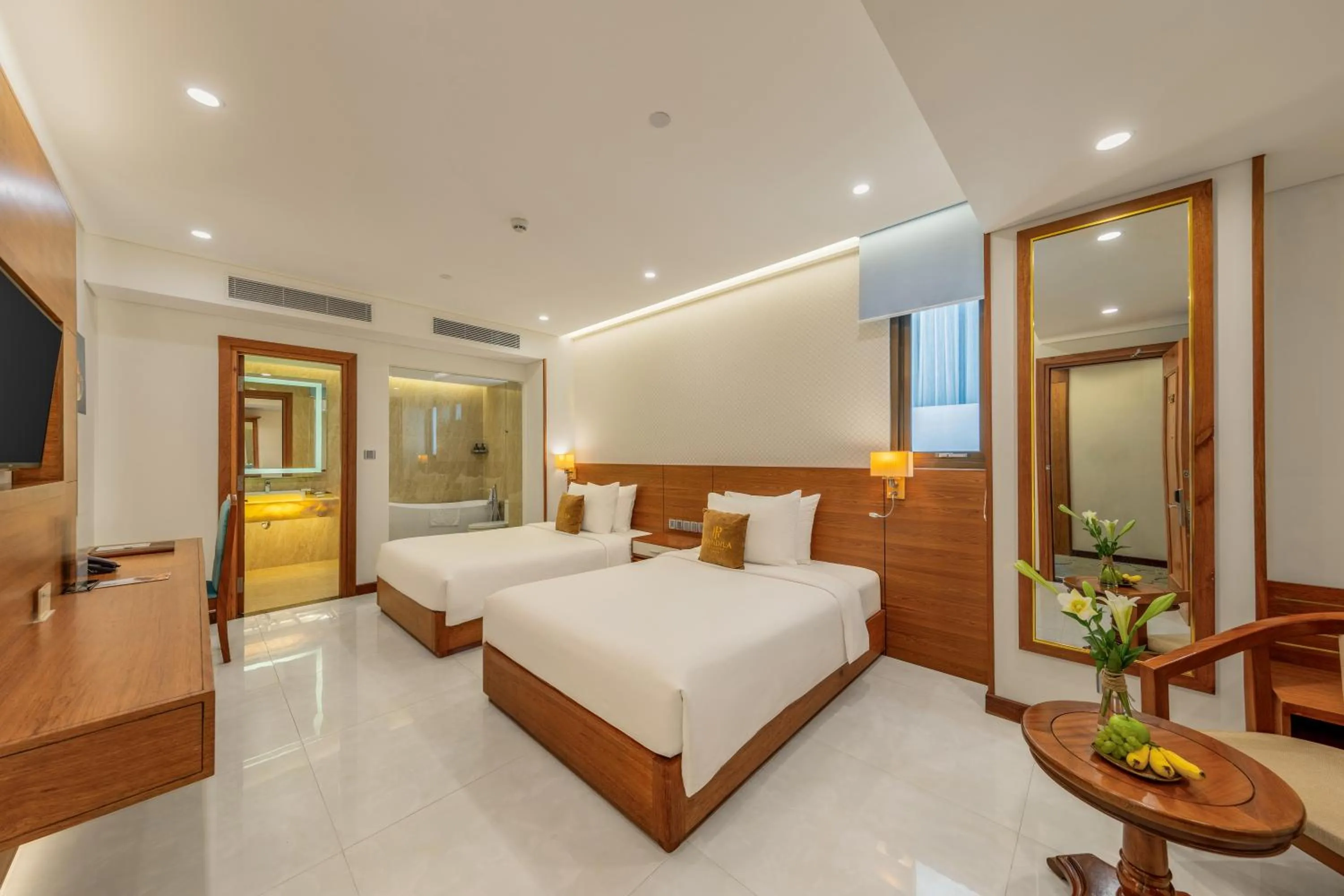 View (from property/room), Bed in Mandila Beach Hotel Danang