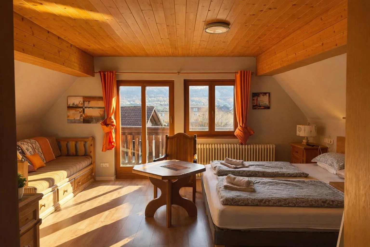 Photo of the whole room, Bed in Pension Bergseeblick