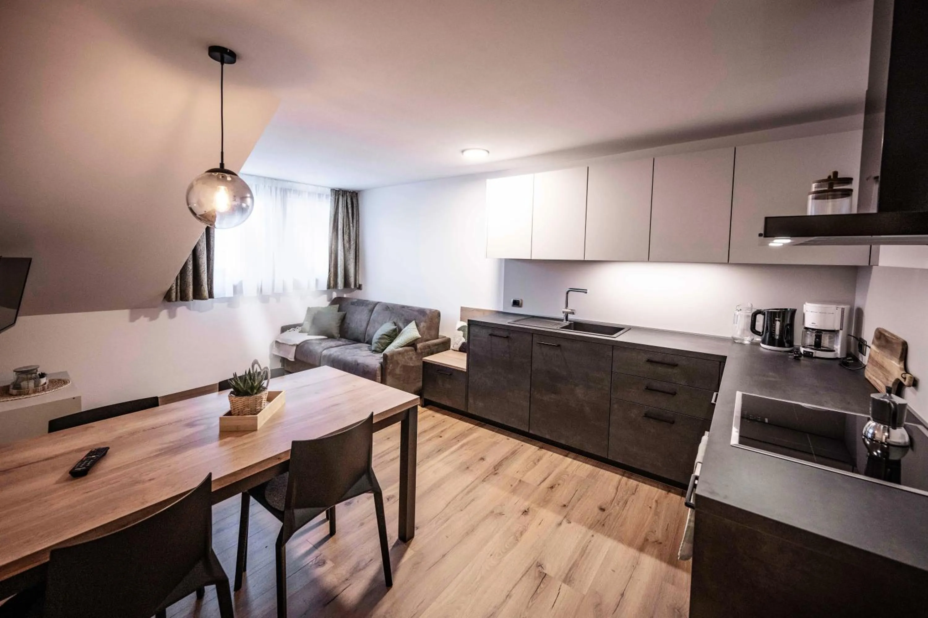 Kitchen or kitchenette in Active Hotel Sonne
