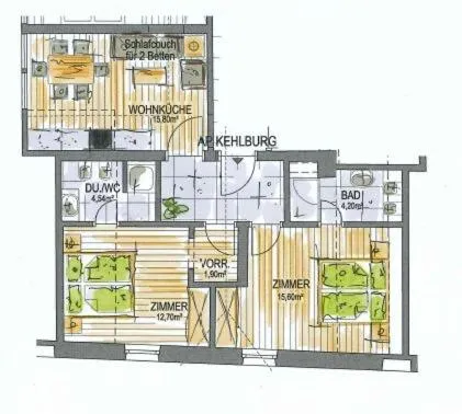 Floor plan in Active Hotel Sonne