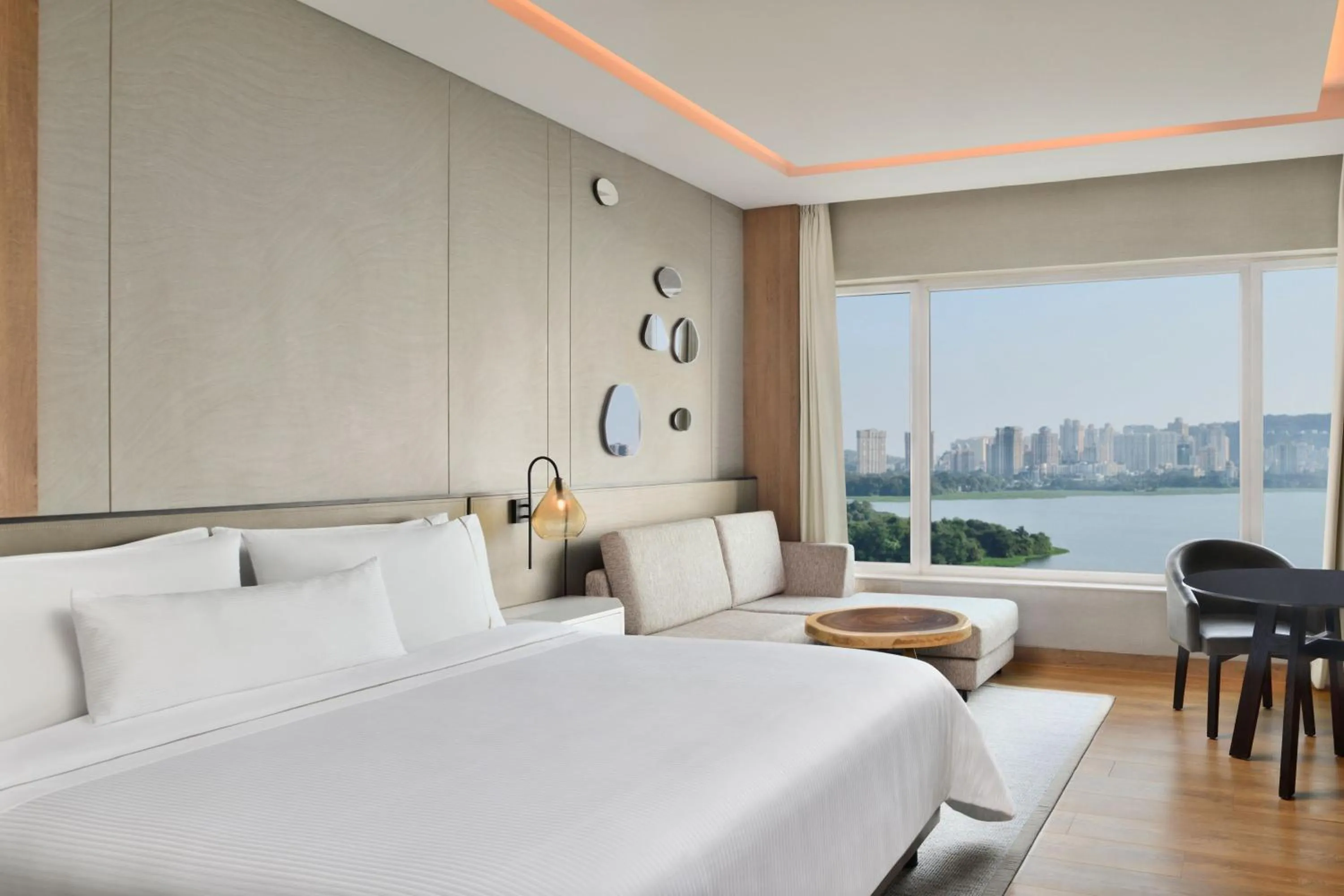 Photo of the whole room, Bed in The Westin Mumbai Powai Lake