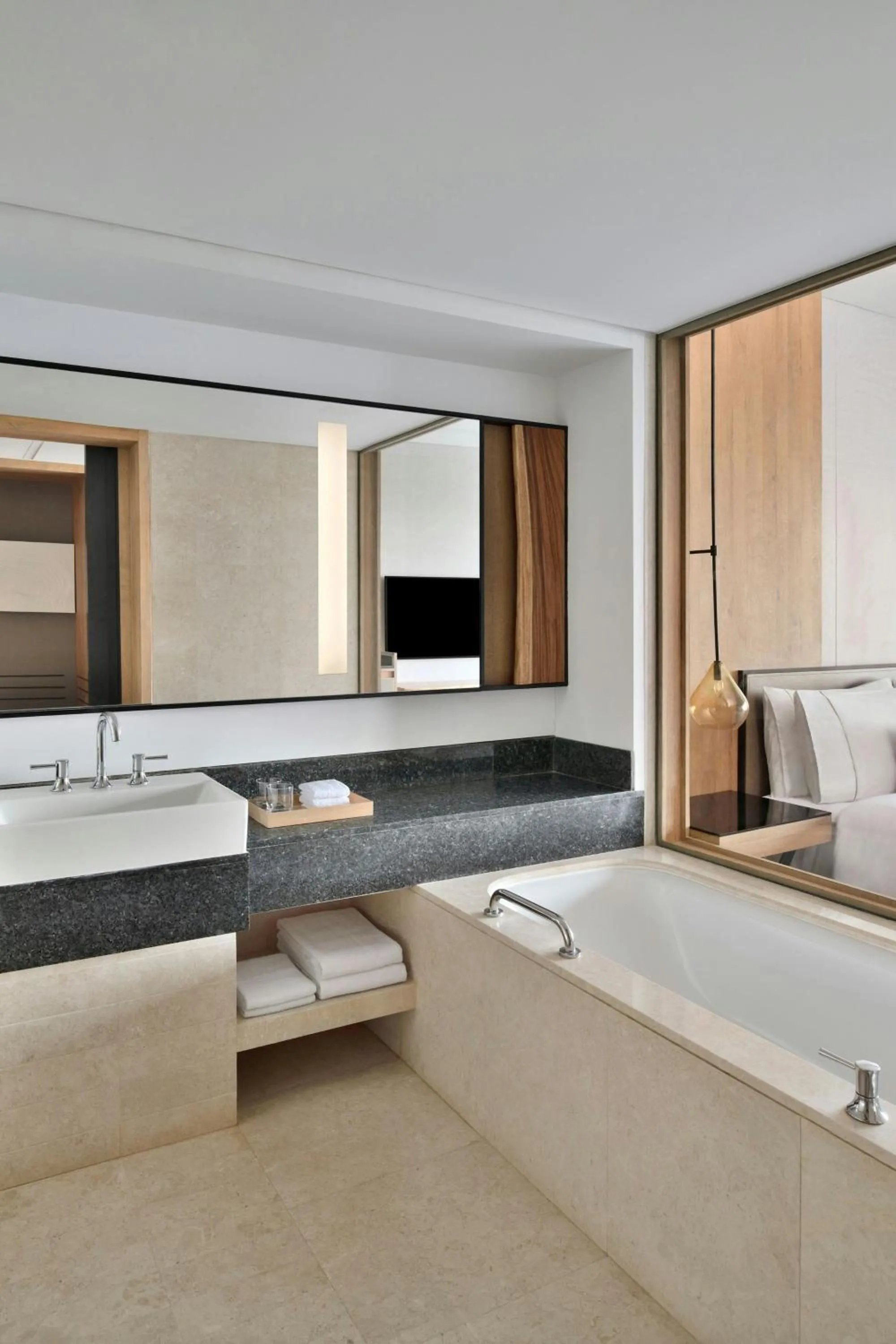 Bathroom, Bed in The Westin Mumbai Powai Lake
