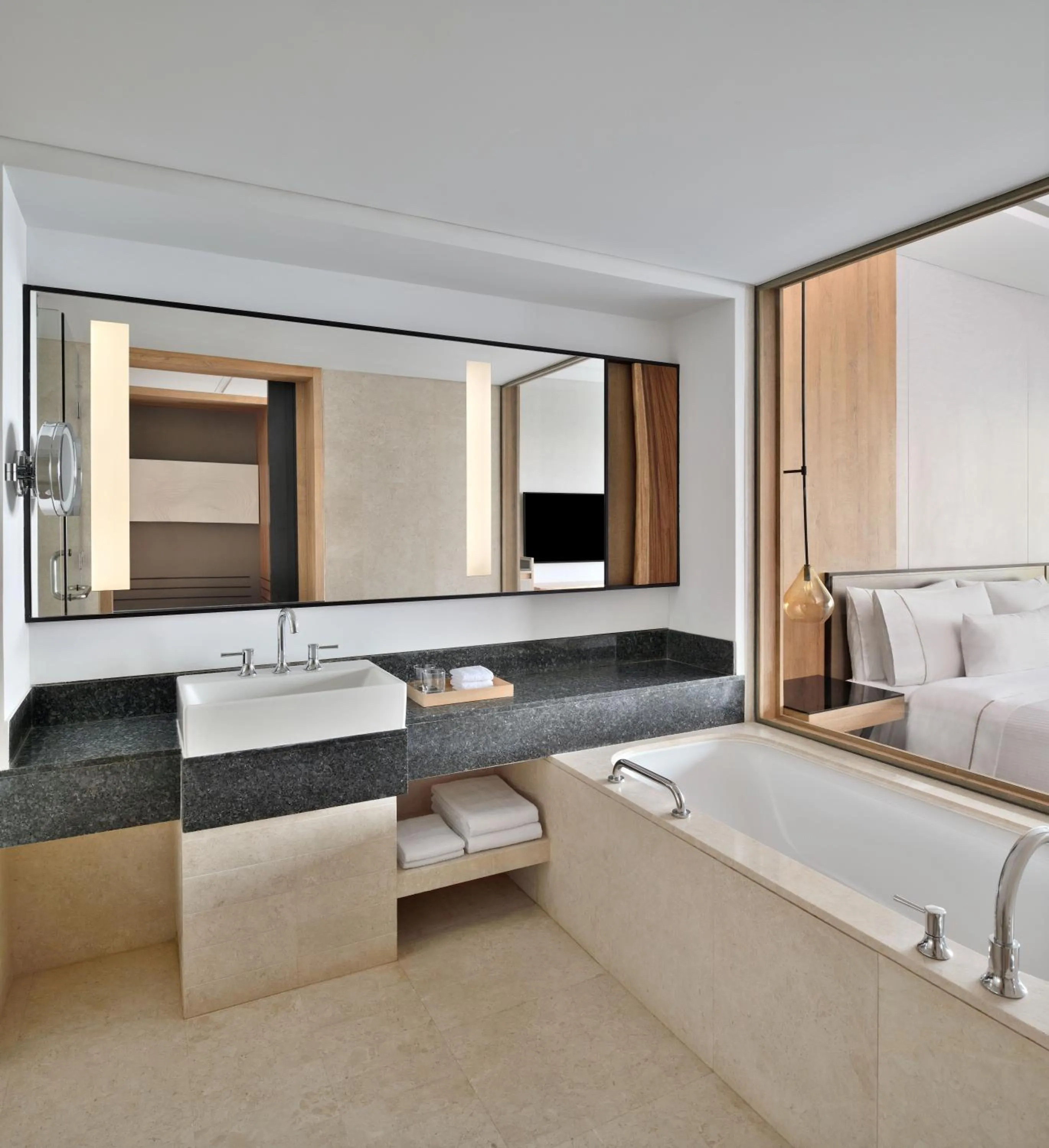 Bathroom, Bed in The Westin Mumbai Powai Lake