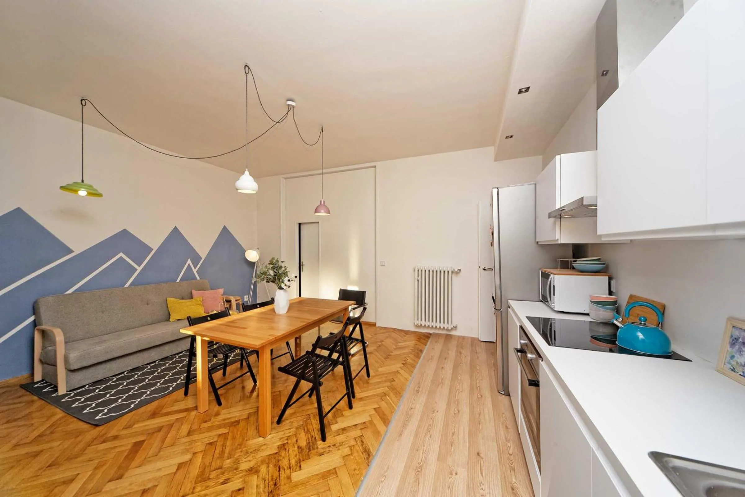 Kitchen or kitchenette in Apartments Stepanska 36