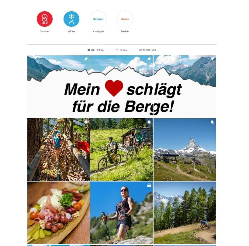 Text overlay in Hotel Alpina