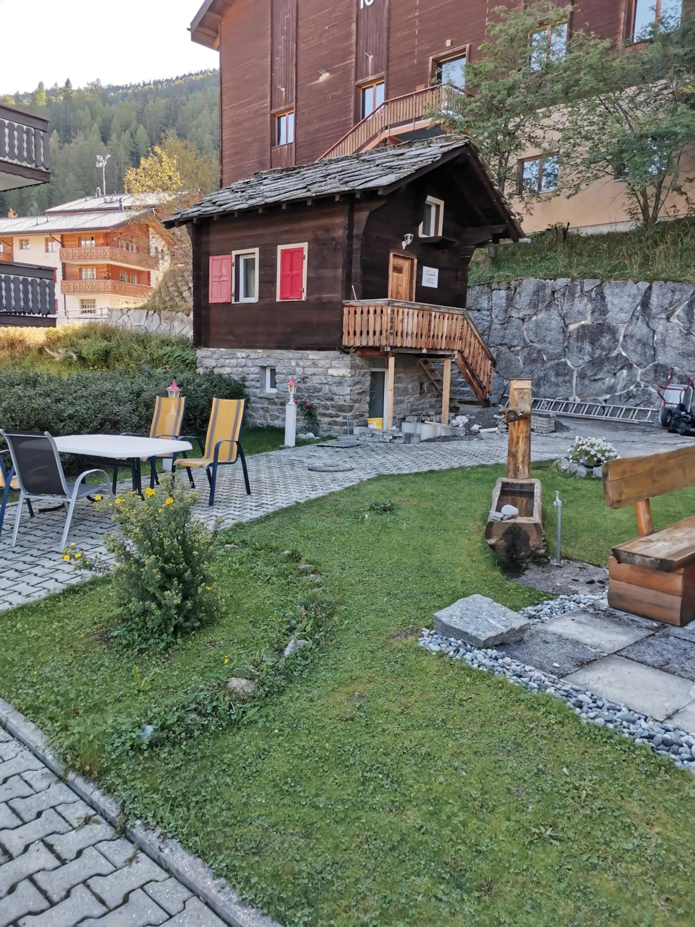 Garden view in Hotel Alpina