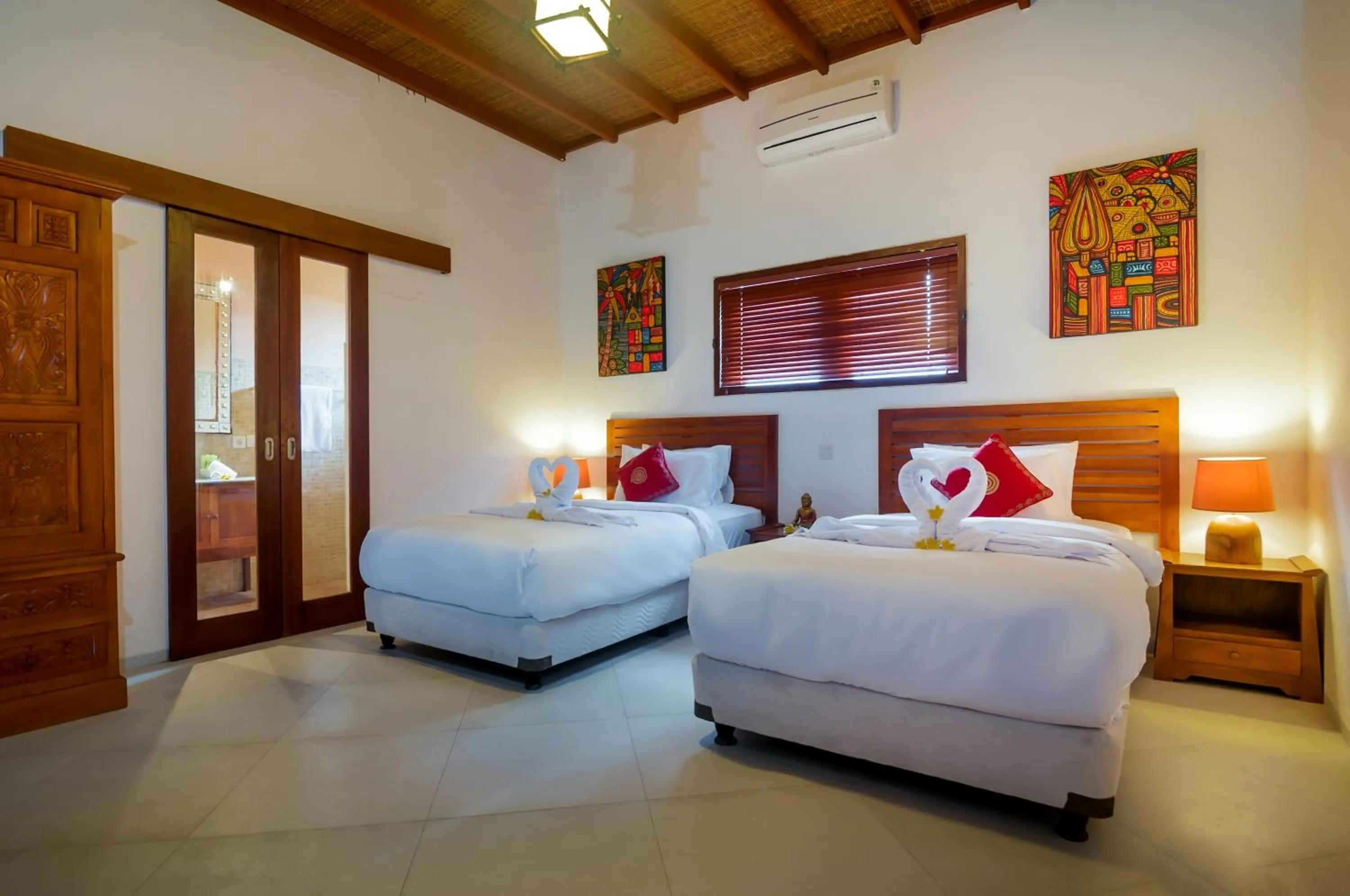 Bedroom, Bed in Mawar Estate by Villas Direct Bali