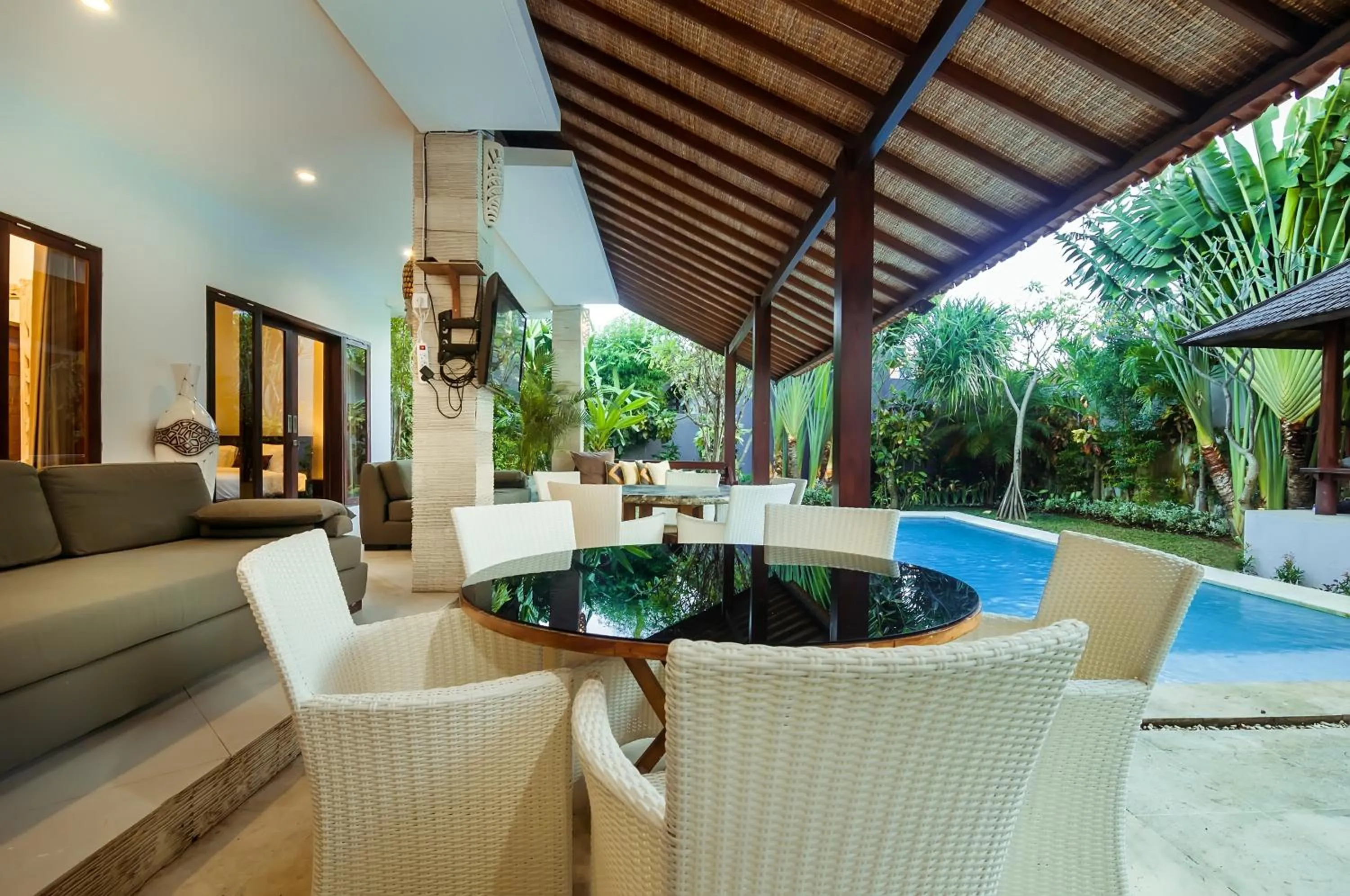 Seating area in Mawar Estate by Villas Direct Bali
