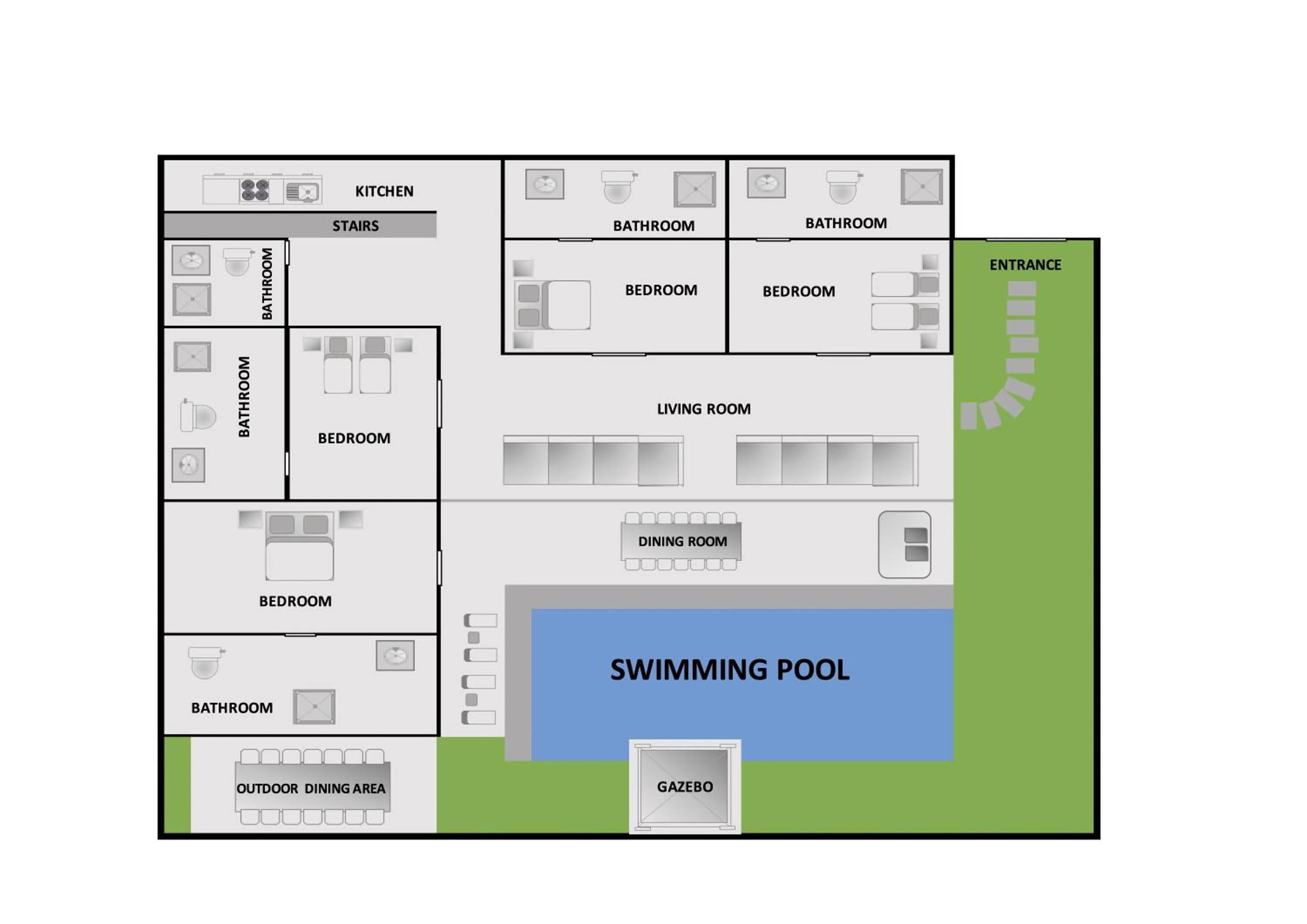 Floor plan in Mawar Estate by Villas Direct Bali