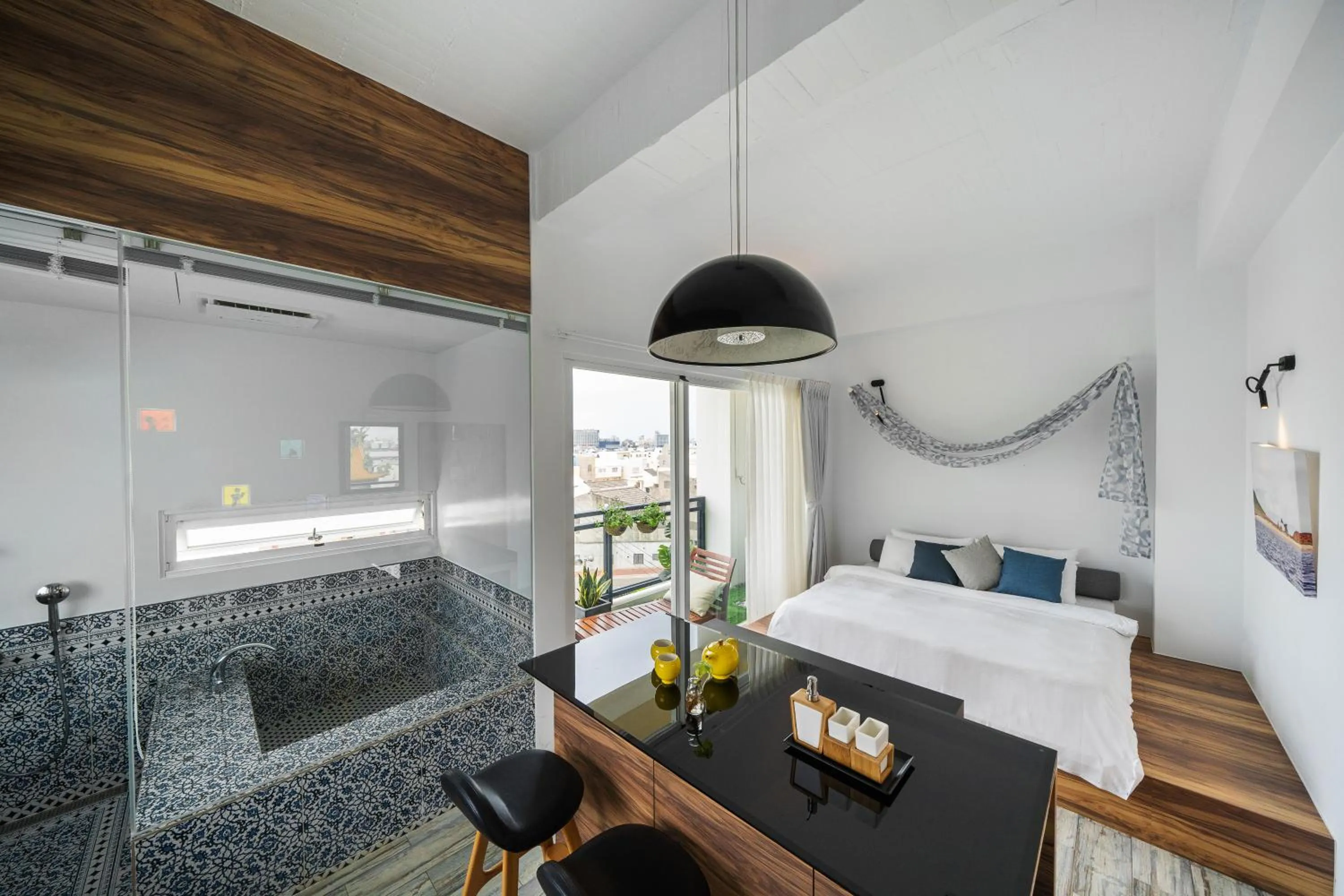 Bed in Color Coral Boutique Hotel