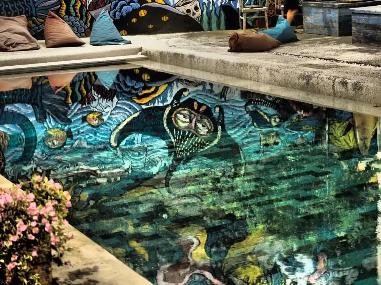 Pool view in Dragon Dive Komodo Dive Resort