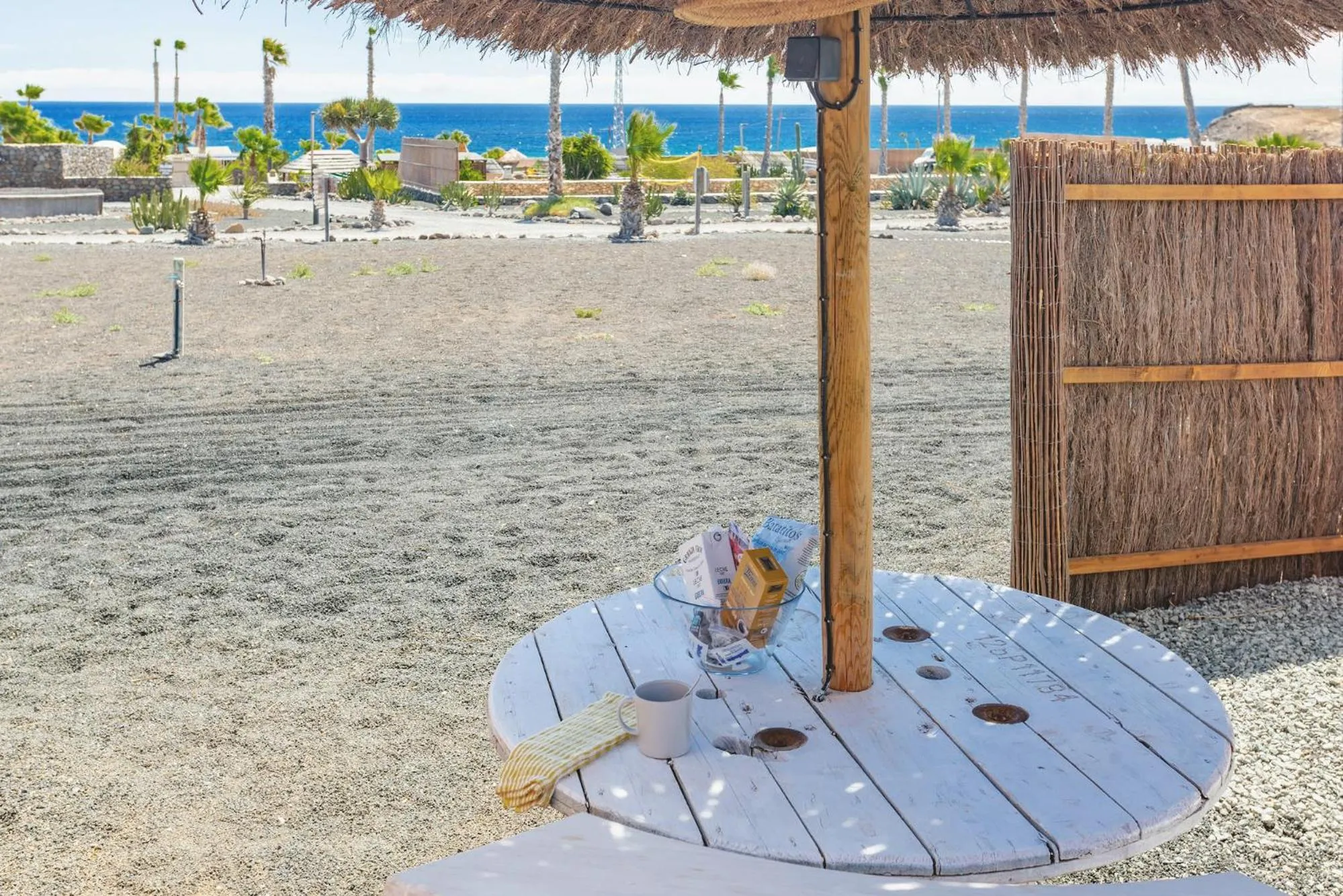 Dining area in Finca De Arrieta Village - Yurts and Stone Cottages - Shared Pool - Walking distance to Arrieta Beach - Off Grid