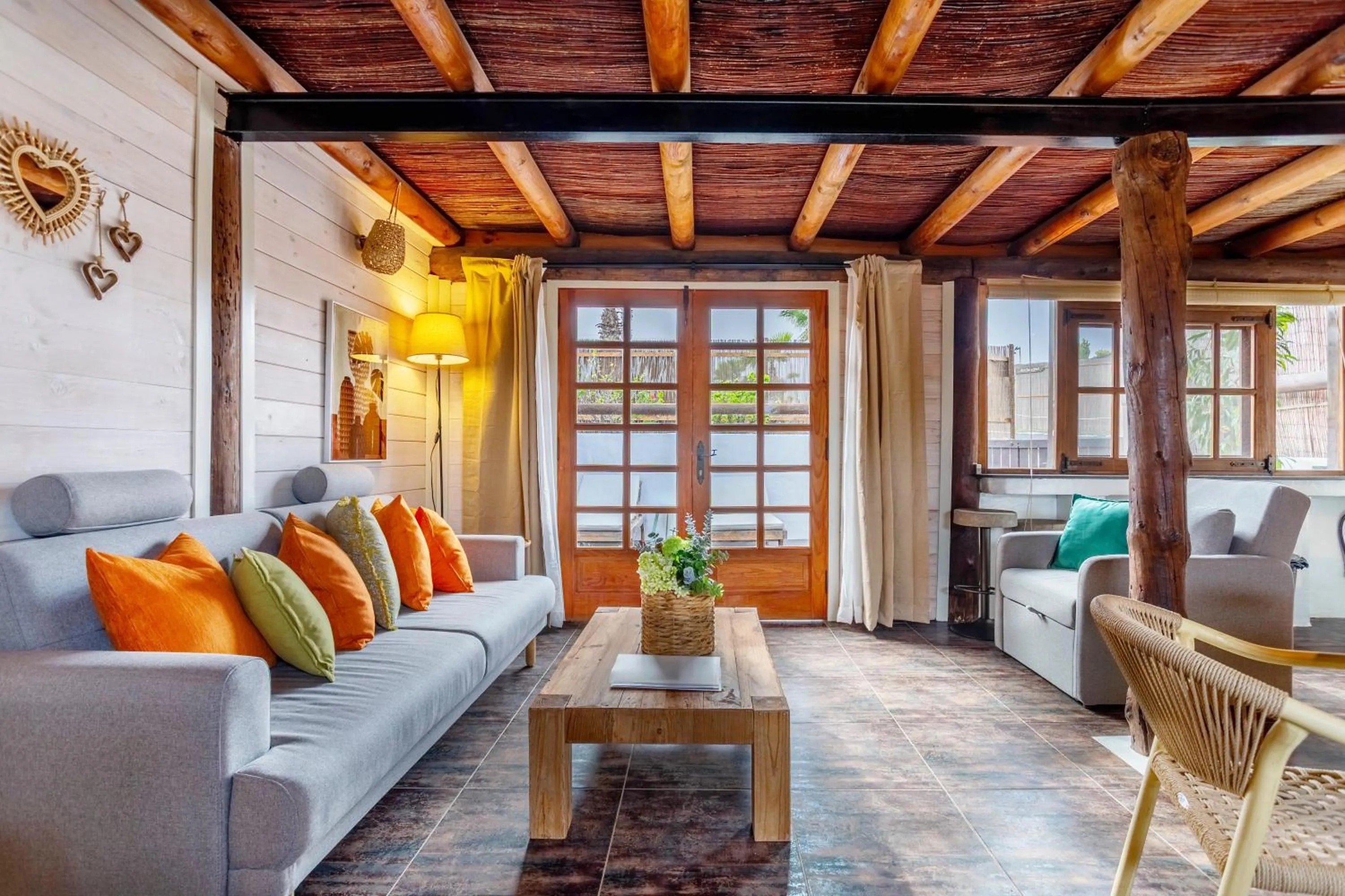 Living room in Finca De Arrieta Village - Yurts and Stone Cottages - Shared Pool - Walking distance to Arrieta Beach - Off Grid