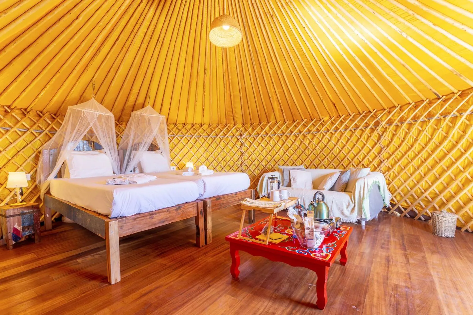 Bed in Finca De Arrieta Village - Yurts and Stone Cottages - Shared Pool - Walking distance to Arrieta Beach - Off Grid