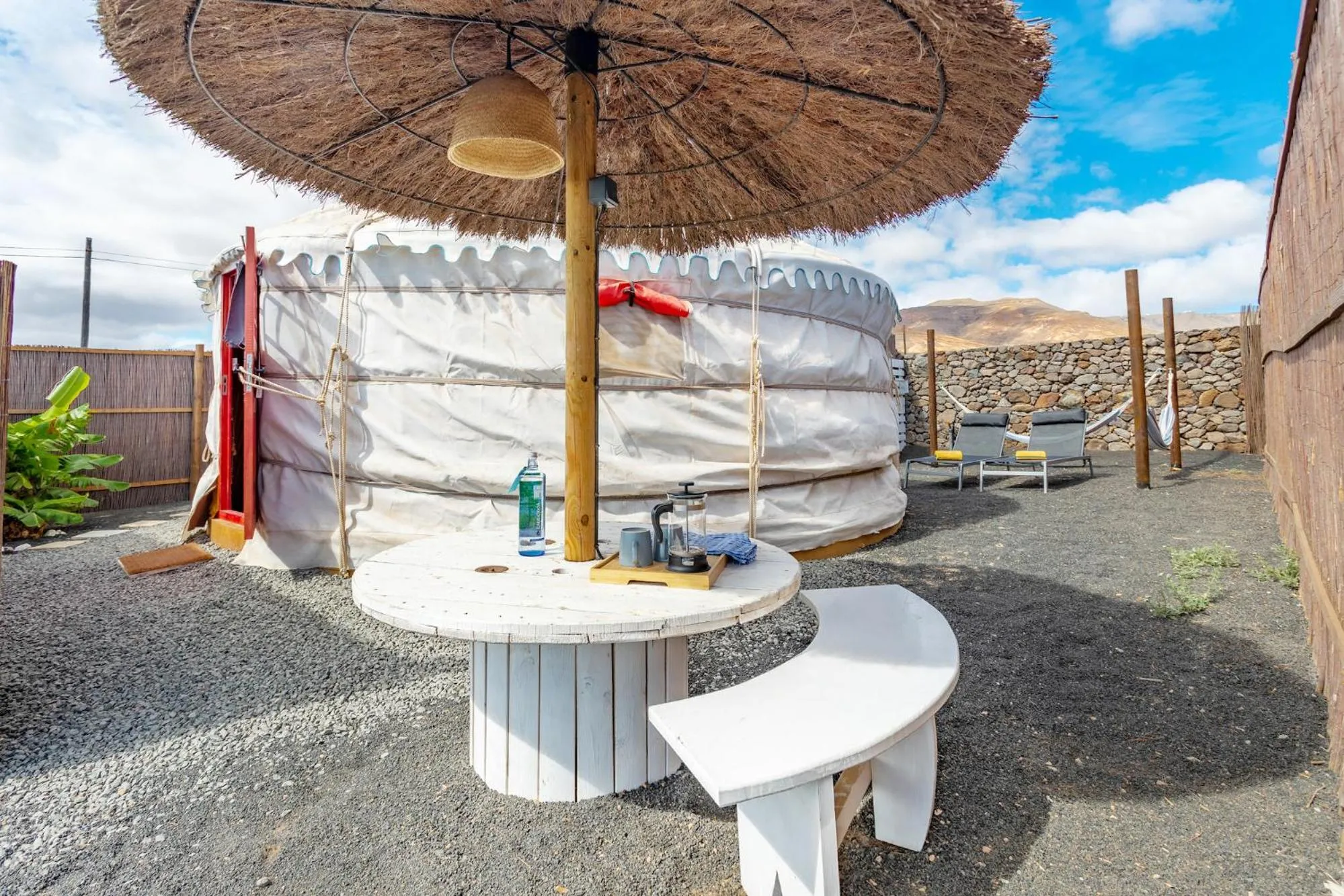 Property building in Finca De Arrieta Village - Yurts and Stone Cottages - Shared Pool - Walking distance to Arrieta Beach - Off Grid