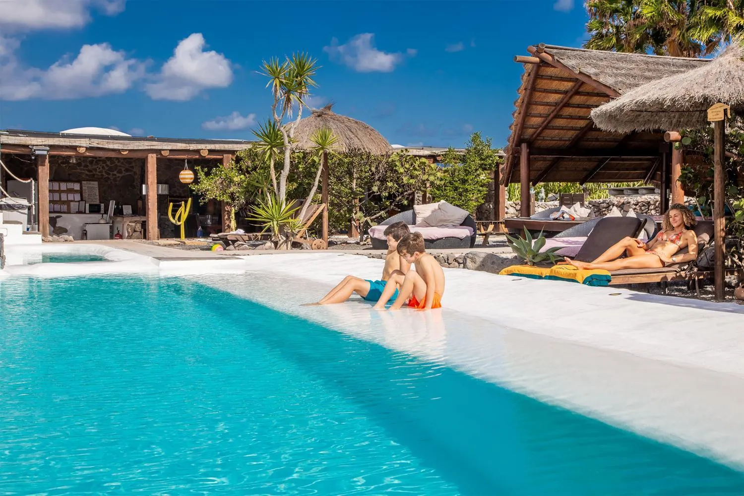 Garden in Finca De Arrieta Village - Yurts and Stone Cottages - Shared Pool - Walking distance to Arrieta Beach - Off Grid