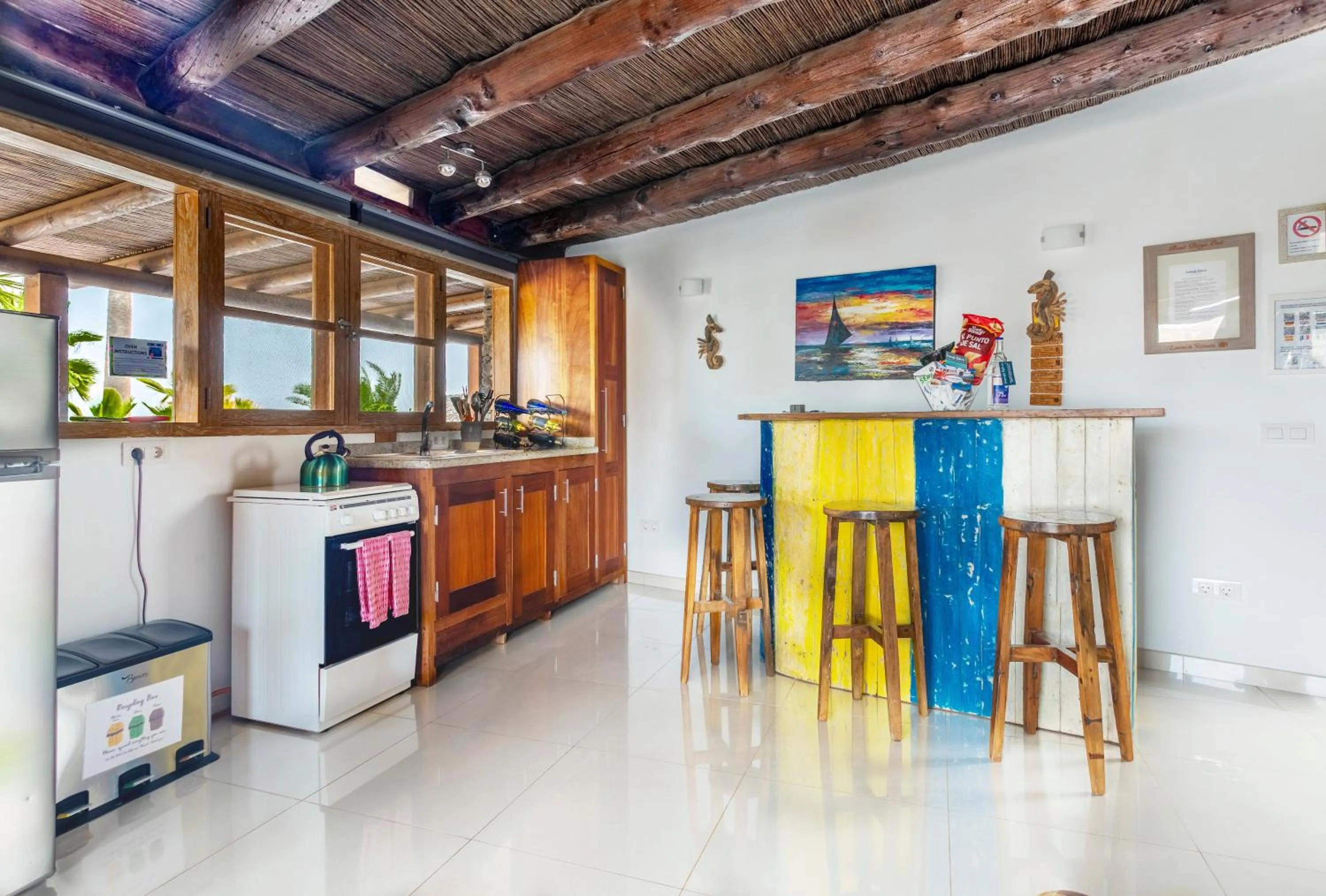 kitchen in Finca De Arrieta Village - Yurts and Stone Cottages - Shared Pool - Walking distance to Arrieta Beach - Off Grid