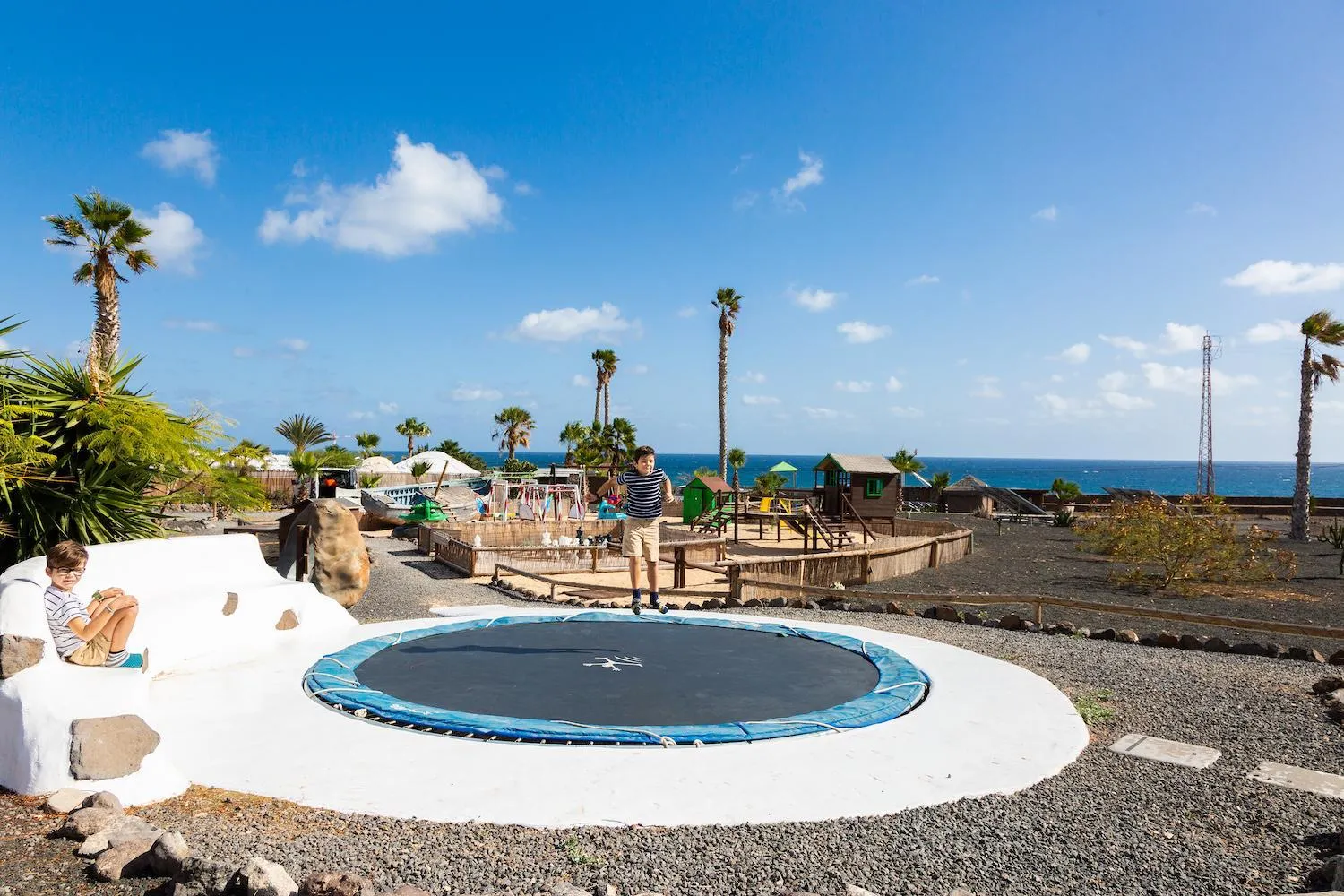 Children play ground in Finca De Arrieta Village - Yurts and Stone Cottages - Shared Pool - Walking distance to Arrieta Beach - Off Grid