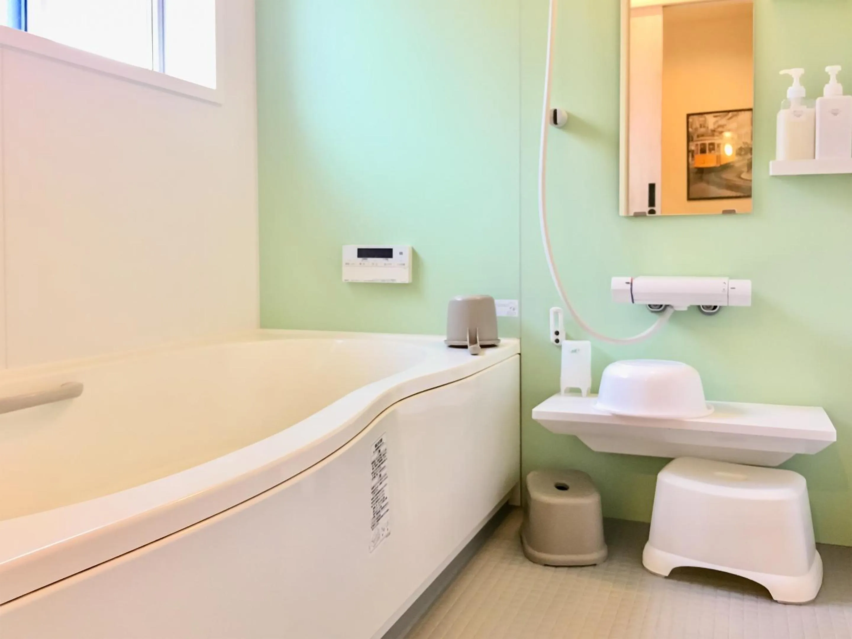 Shower in Shironoshita Guesthouse