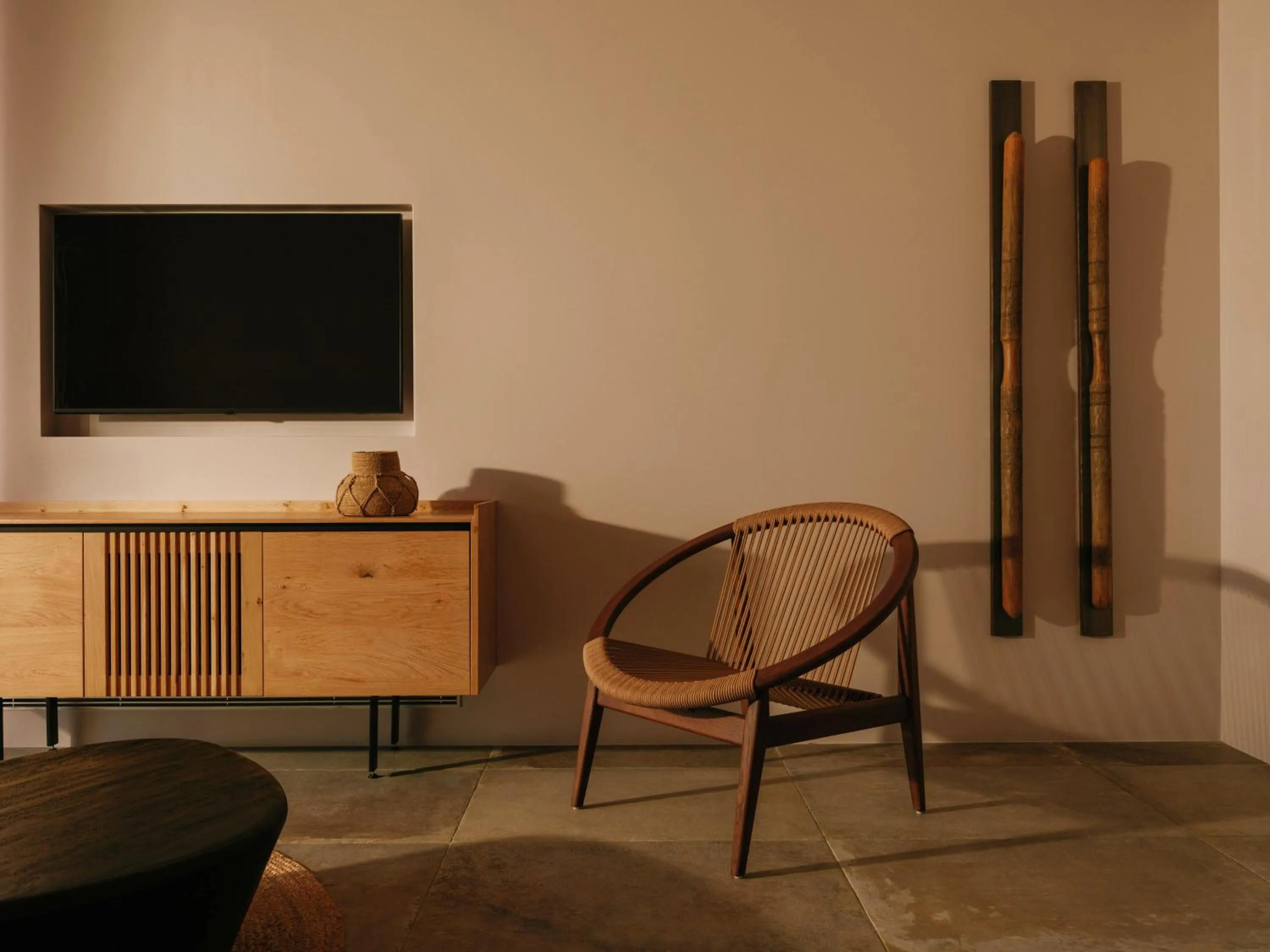 Living room in Minos Beach Art Hotel, a Member of Design Hotels