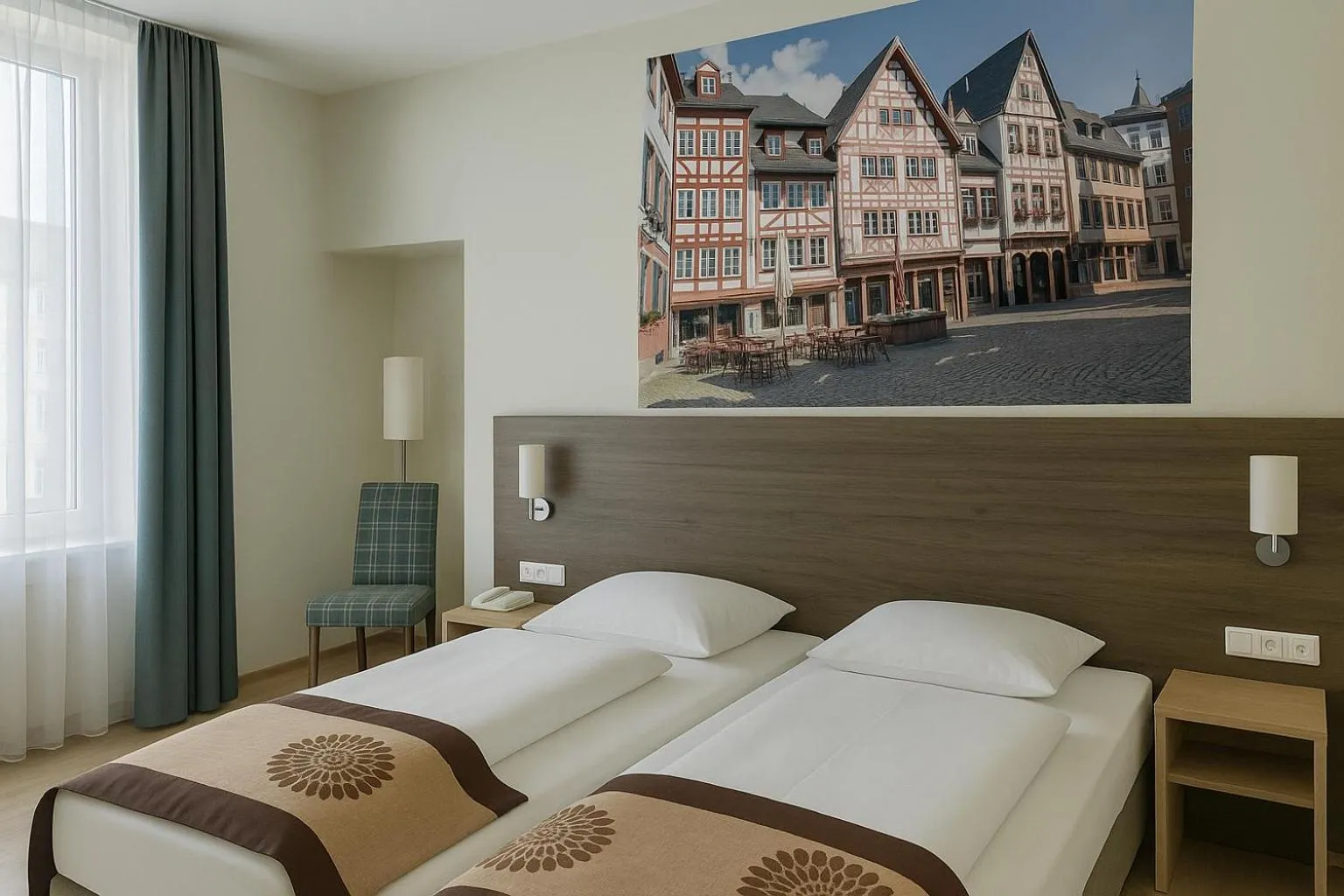 Photo of the whole room, Bed in Mainzer Hof