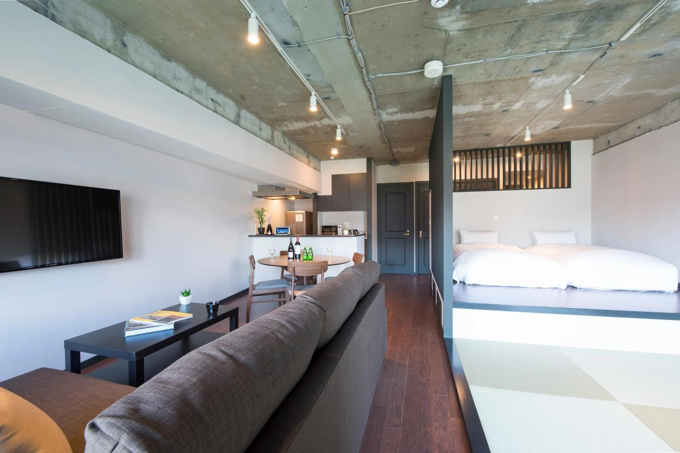 Living room, Bed in A Good Day Fukuoka Riverside