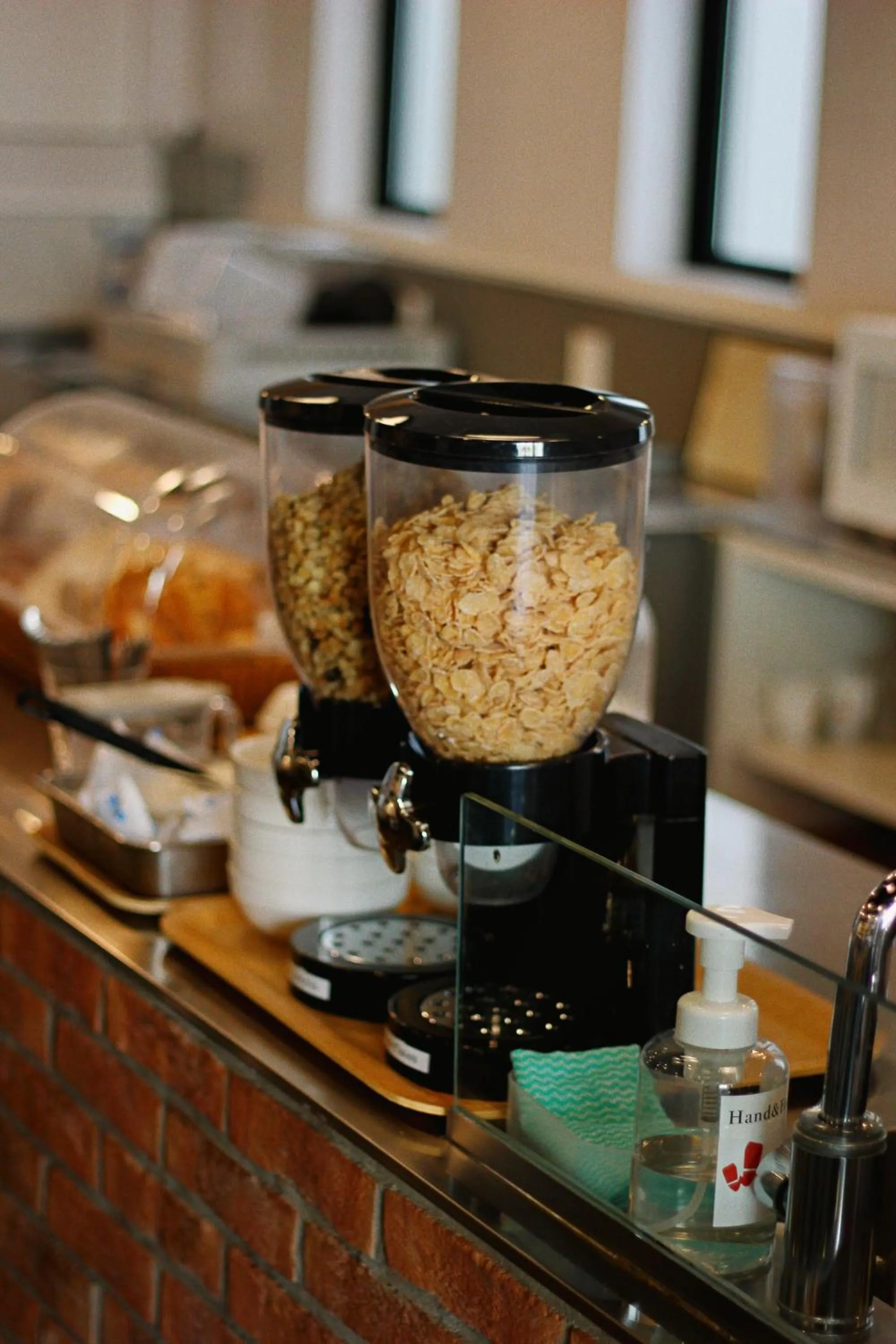 Buffet breakfast in WeBase Hakata Hostel