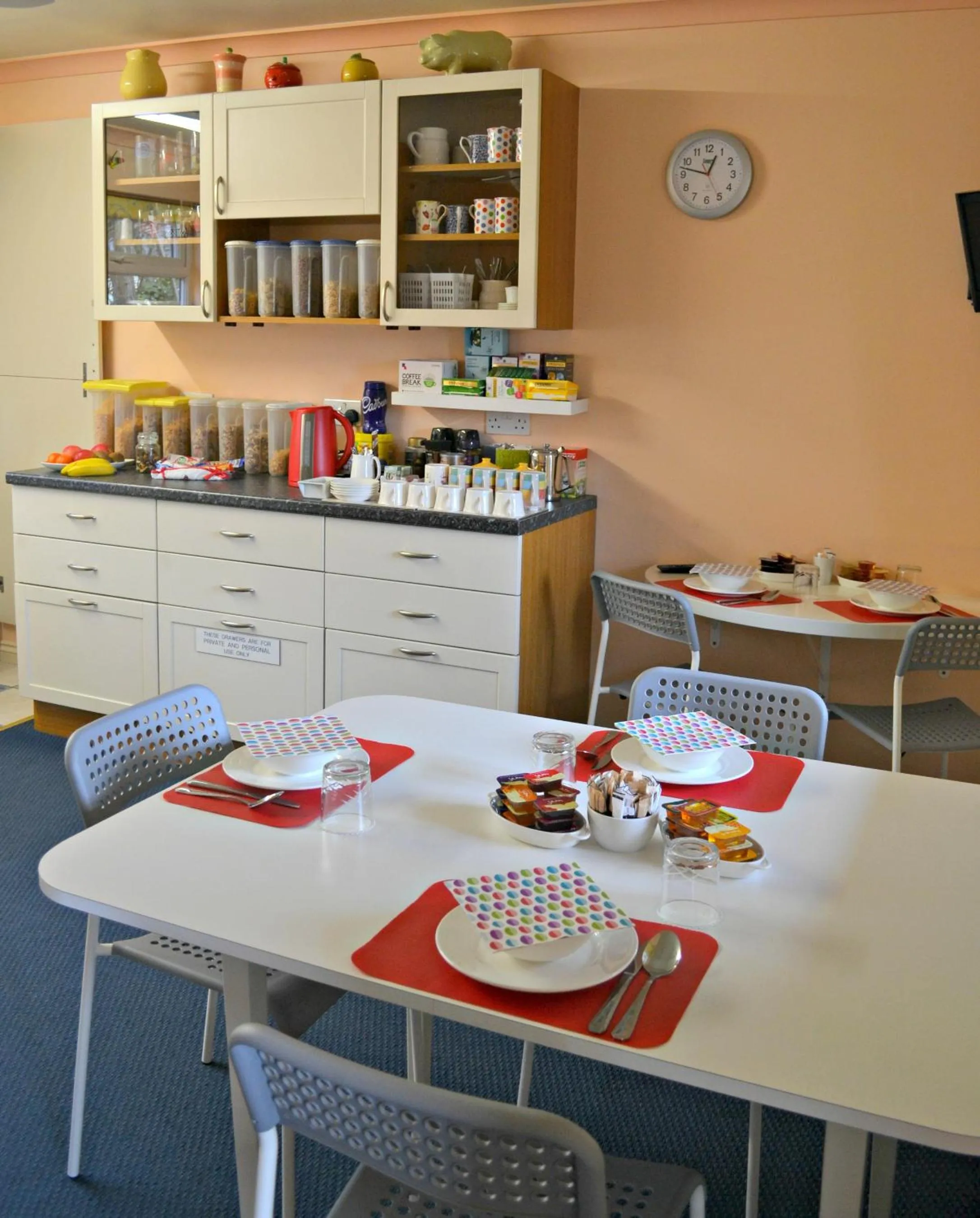 Communal kitchen in Little Bullocks Farm