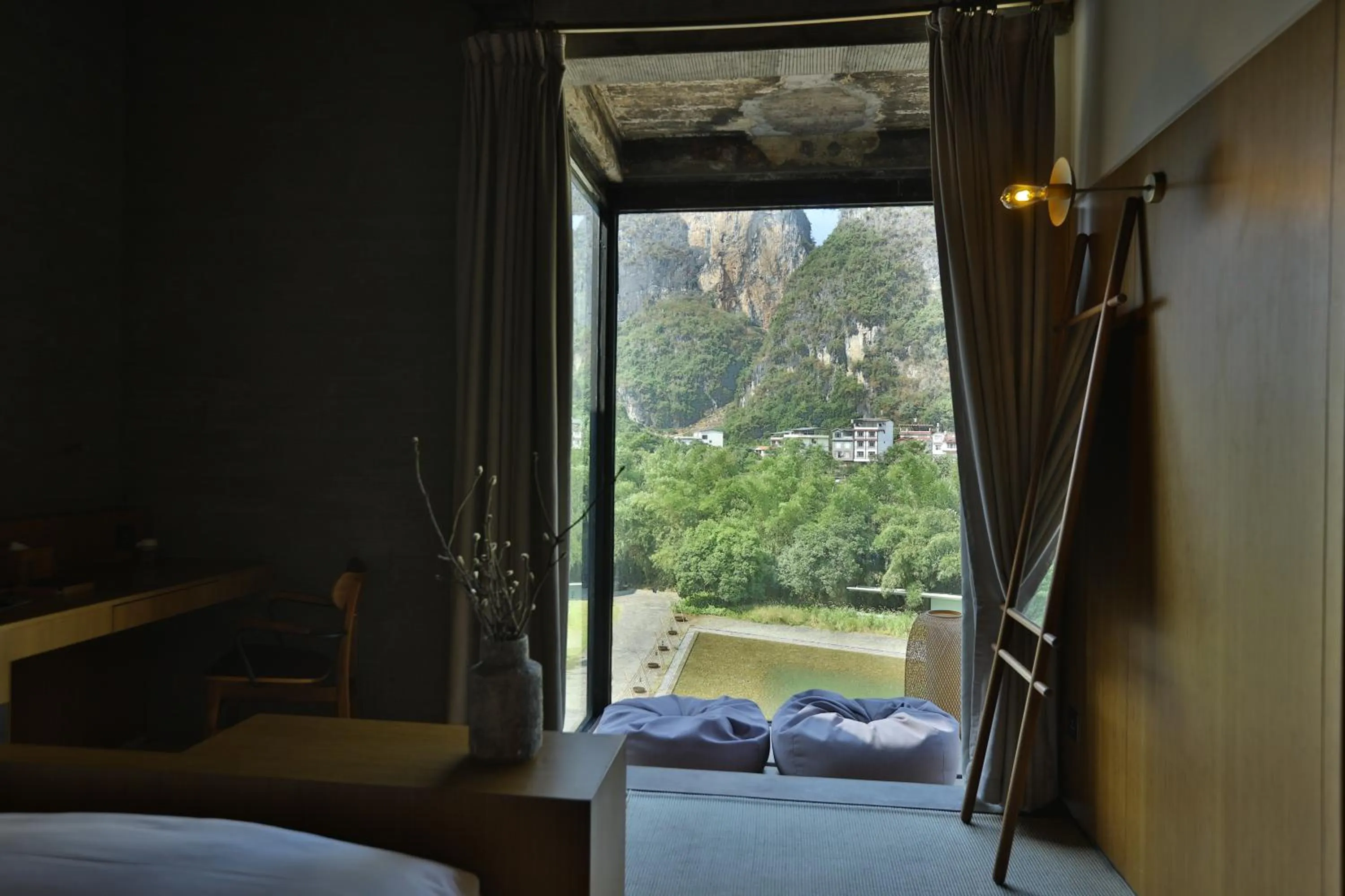 Bedroom, Bed in Yangshuo Sugar House