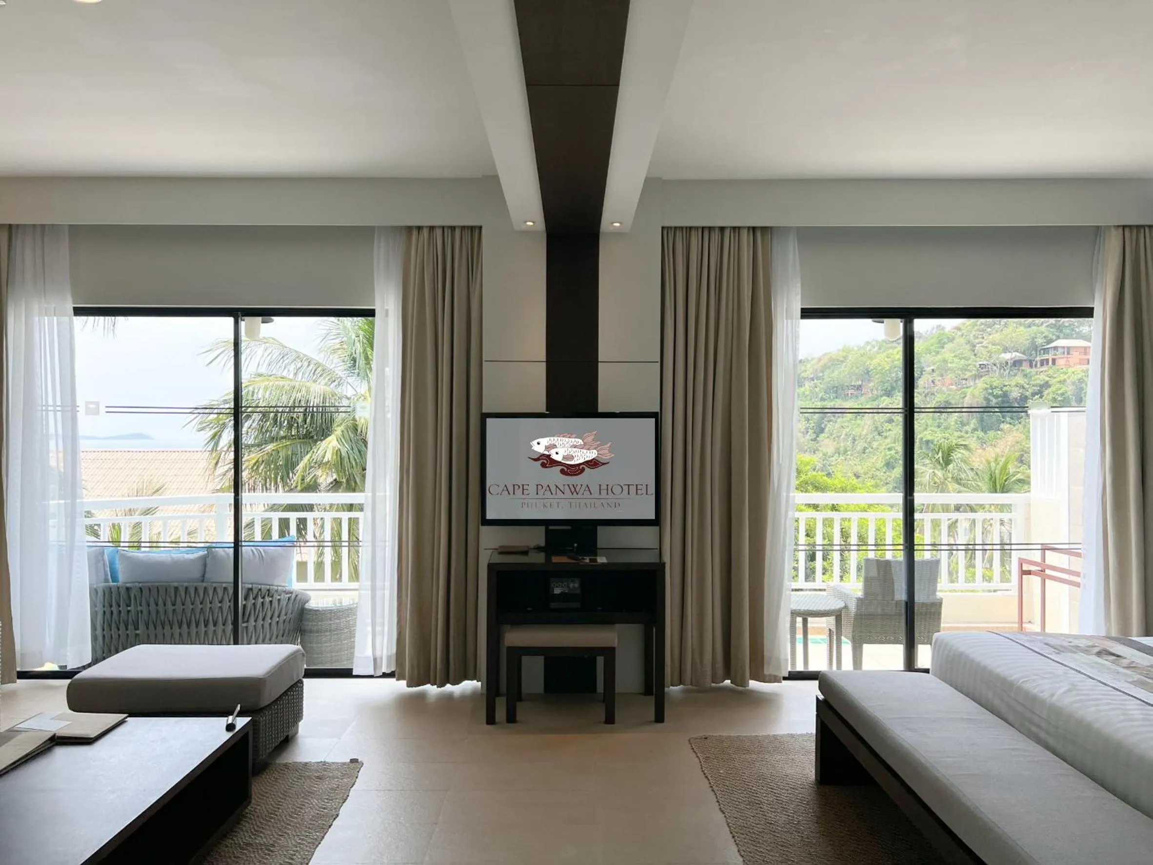 Seating area, Bed in Cape Panwa Hotel Phuket