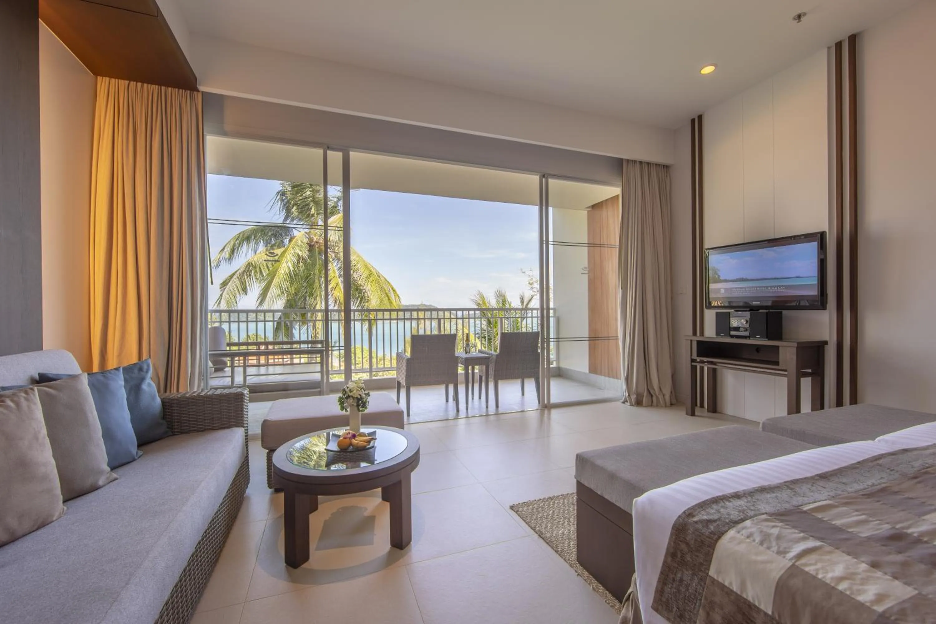 View (from property/room), Bed in Cape Panwa Hotel Phuket