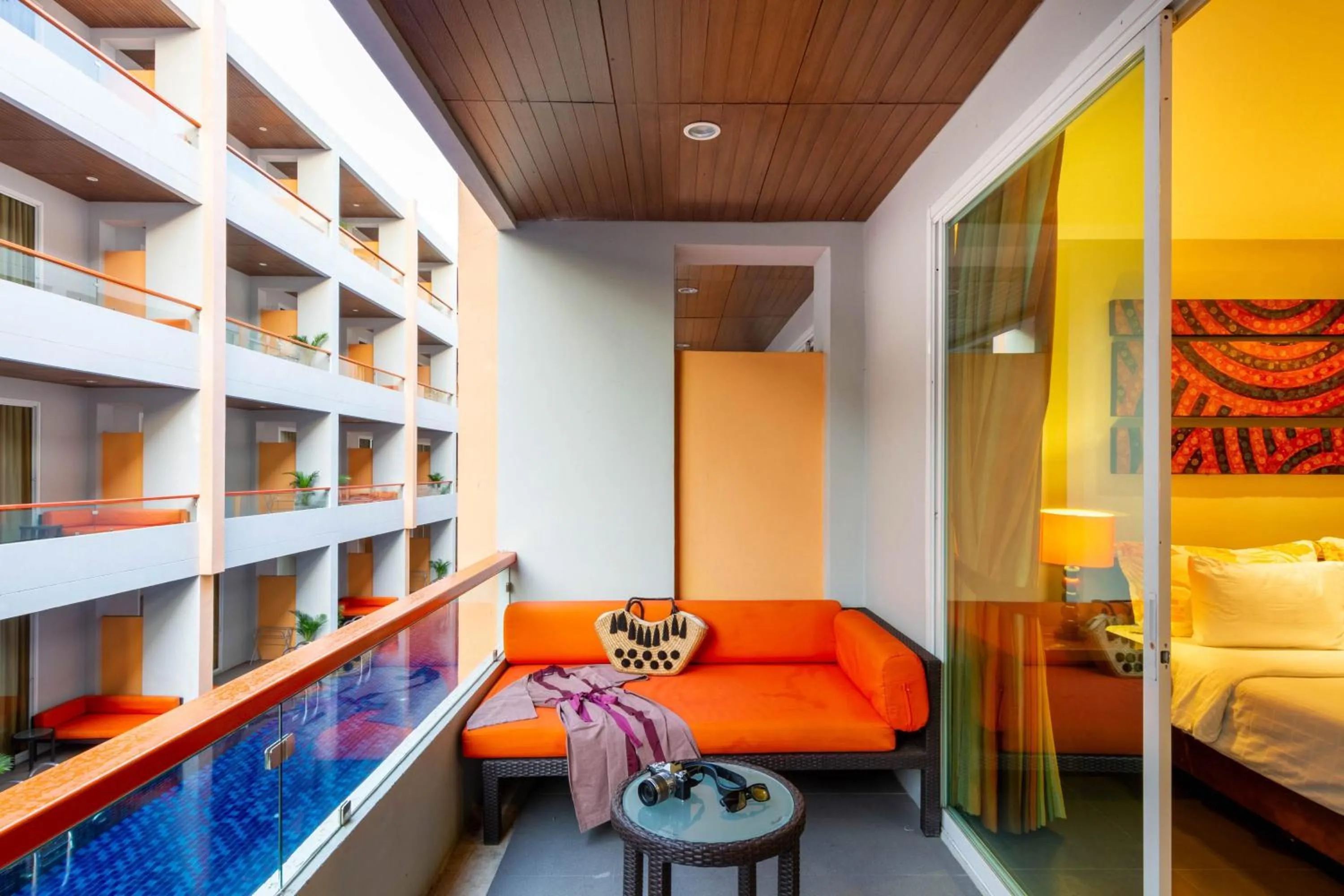 Pool view, Bed in FuramaXclusive Sandara Hua Hin at Cha-am Beach