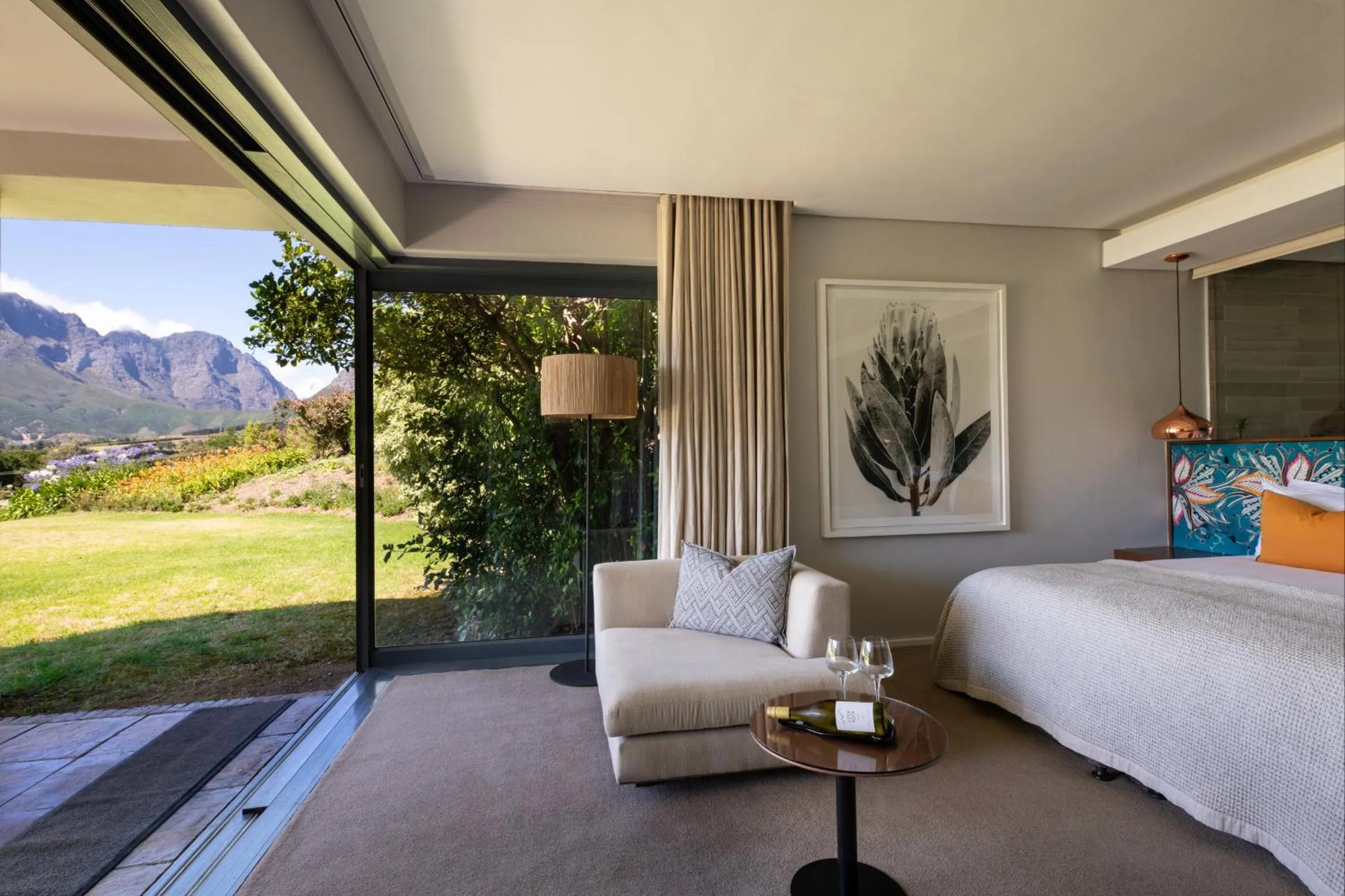 Bedroom in Mont Rochelle Hotel and Vineyard