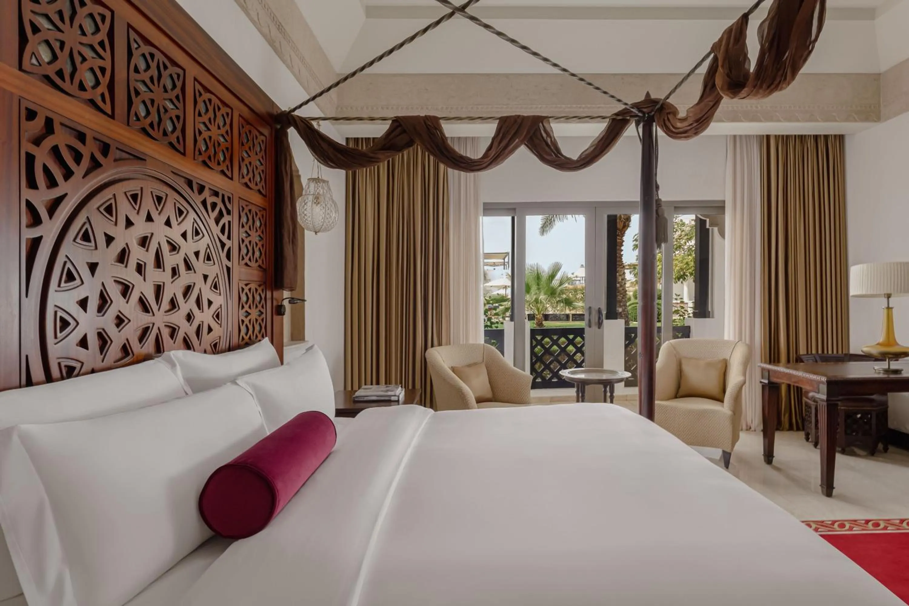 Swimming pool, Bed in Sharq Village & Spa, a Ritz-Carlton Hotel