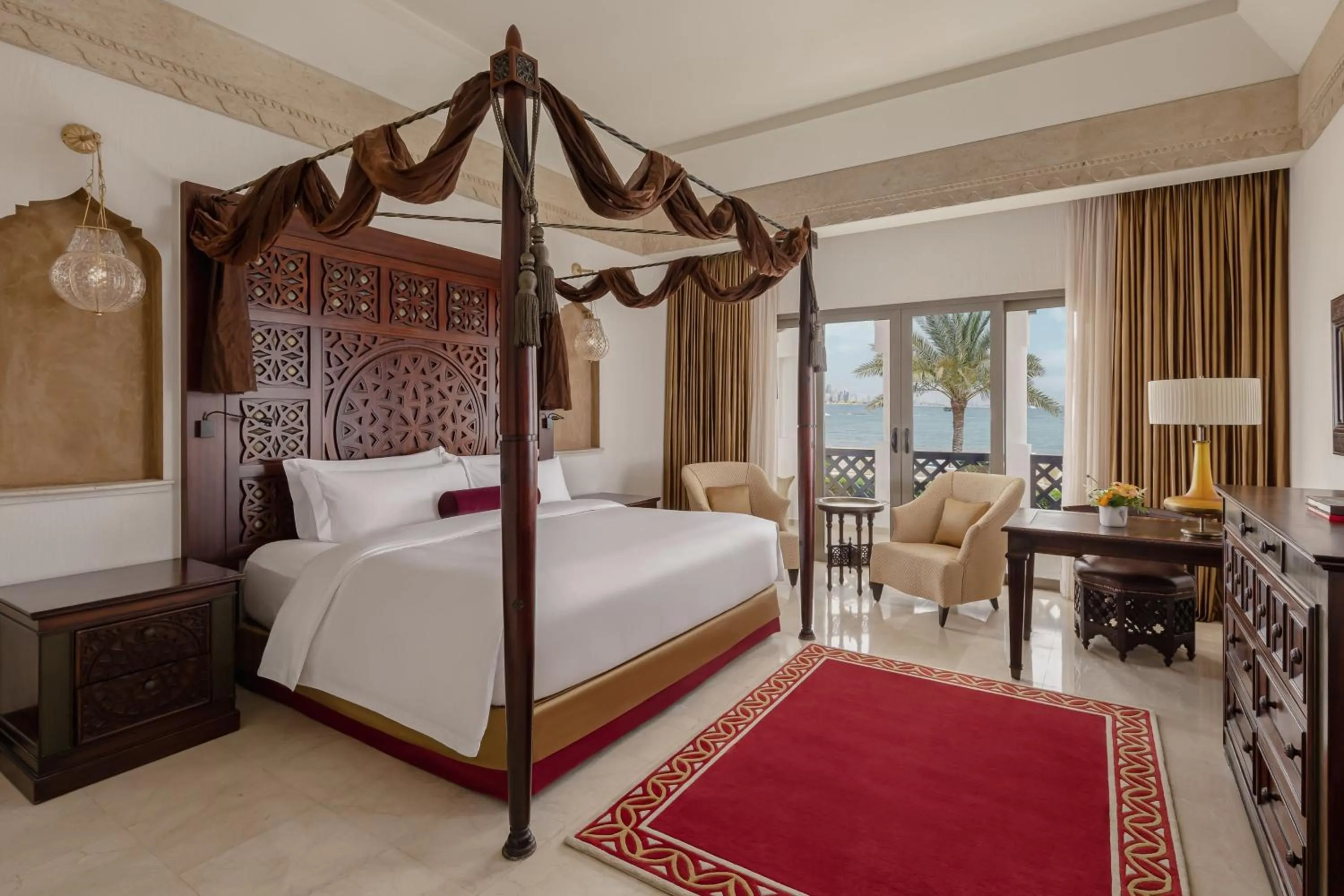 Bedroom, Bed in Sharq Village & Spa, a Ritz-Carlton Hotel