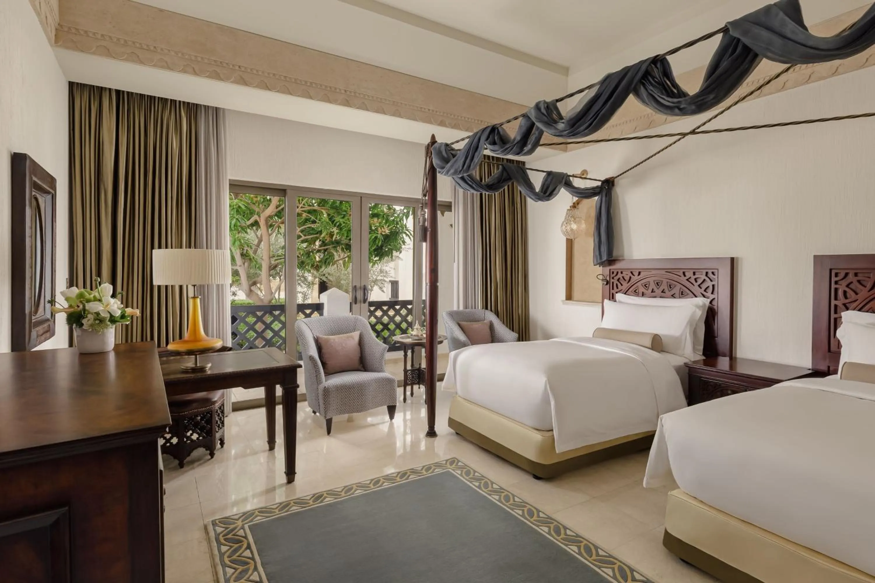 Bedroom, Bed in Sharq Village & Spa, a Ritz-Carlton Hotel